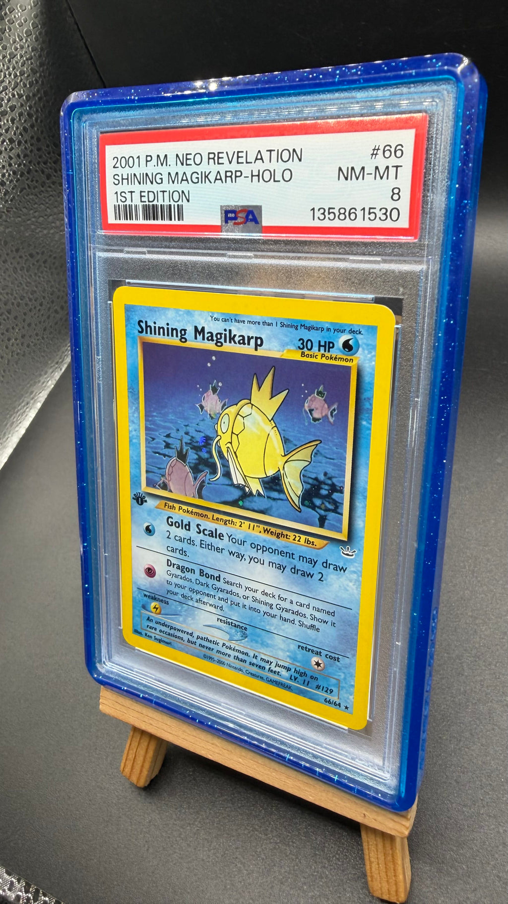 Pokemon TCG Shining Magikarp 1st Edition Neo Revelation Holo PSA 8 NM