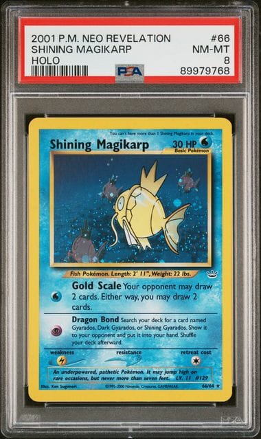 Pokémon TCG Shining Magikarp 66/64 Neo Revelation PSA 8 MINT 2001 Chrispy Collectables UK