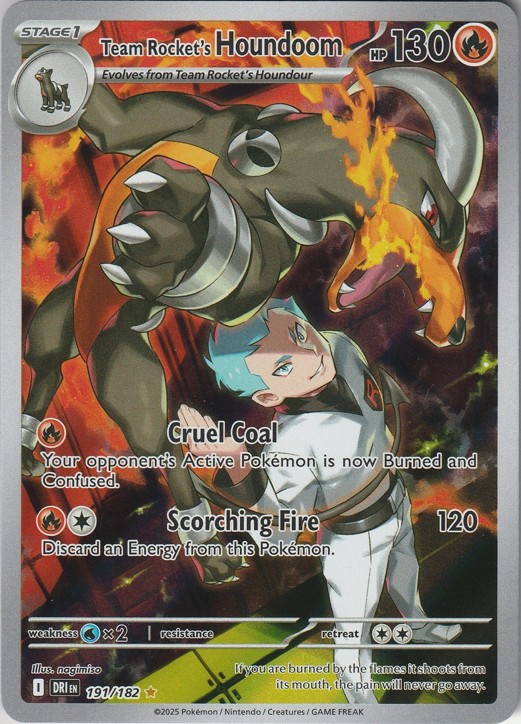 Pokemon TCG Team Rockets Houndoom 191/182 Destined Rivals Illustration Rare NM Chrispy Collectables UK