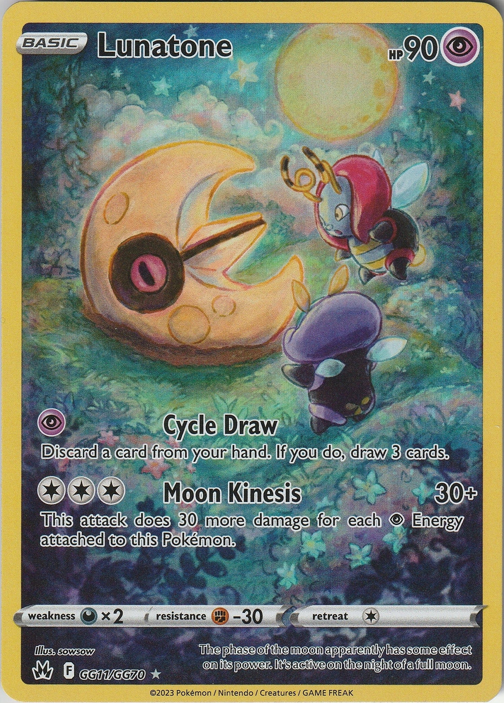 Pokemon TCG Lunatone GG11/GG70 Crown Zenith Galarian Gallery Ultra Rare NM 2023 Chrispy Collectables UK