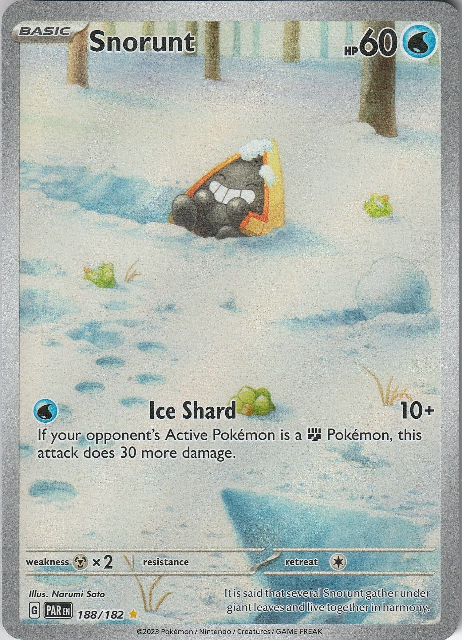 Pokémon TCG Snorunt 188/182 Paradox Rift Illustration Rare NM 2023 Chrispy Collectables UK