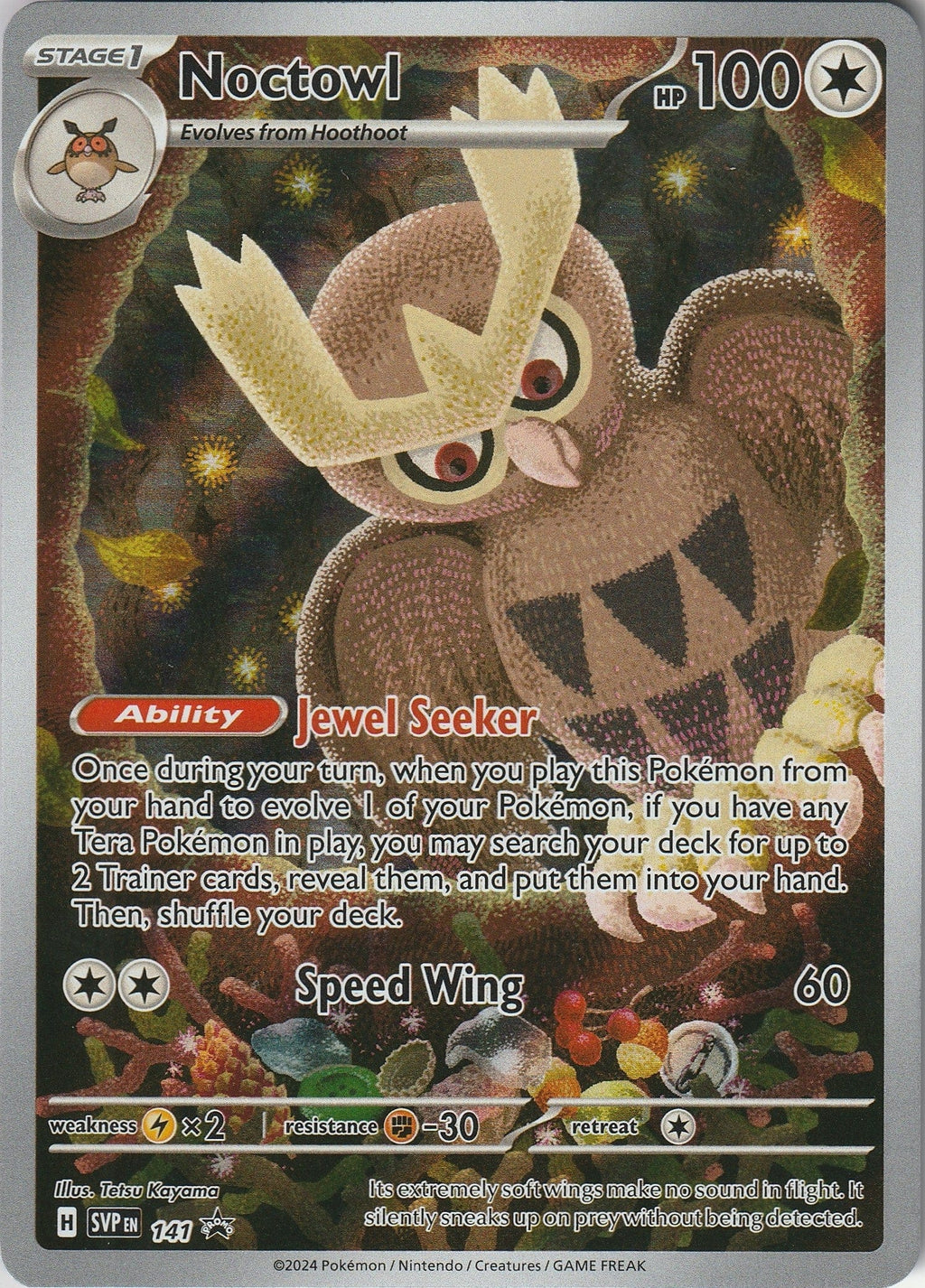 Pokemon TCG Noctowl SVP 141 Stellar Crown Black Star Promo NM 2024 Chrispy Collectables UK