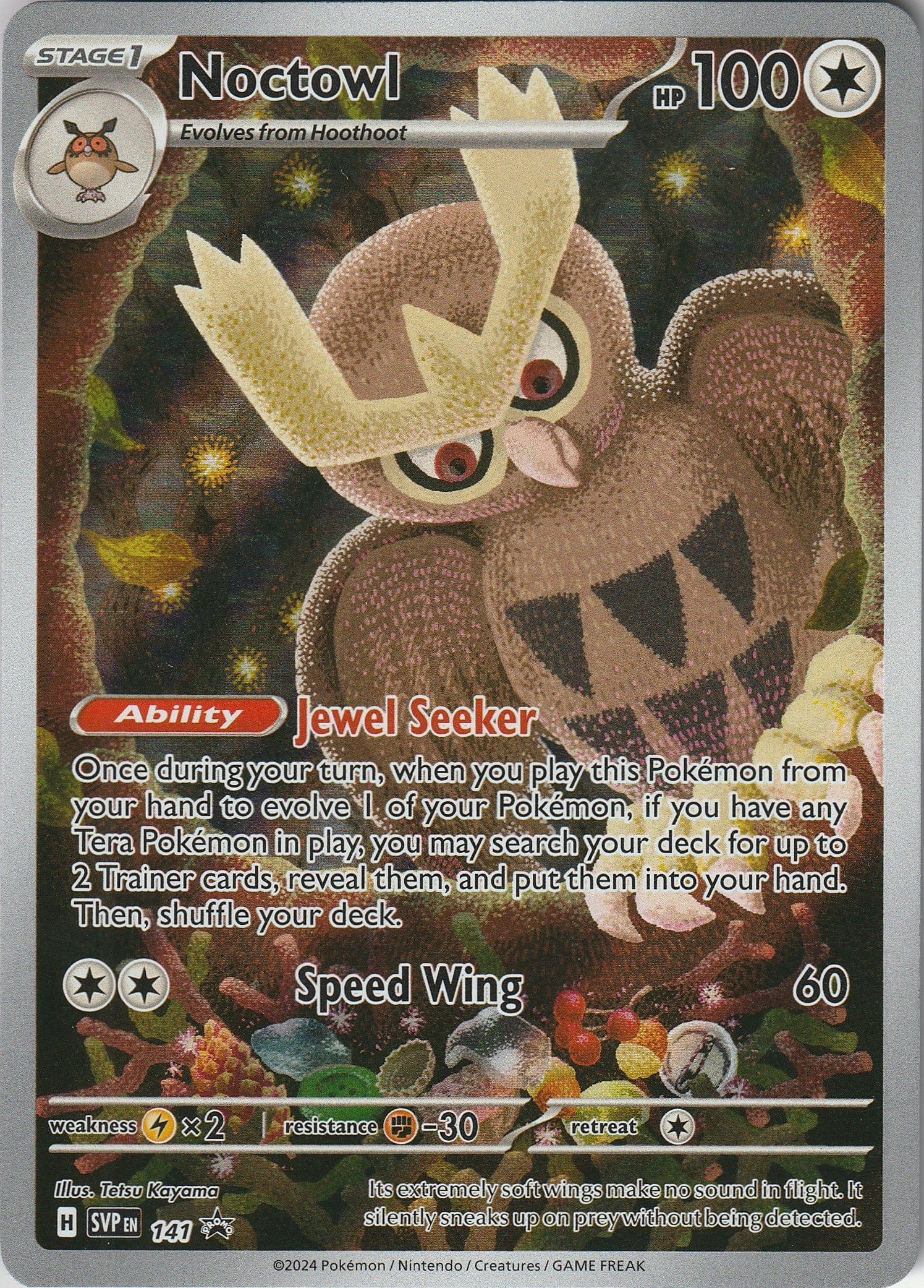 Pokemon TCG Noctowl SVP 141 Stellar Crown Black Star Promo NM 2024 Chrispy Collectables UK