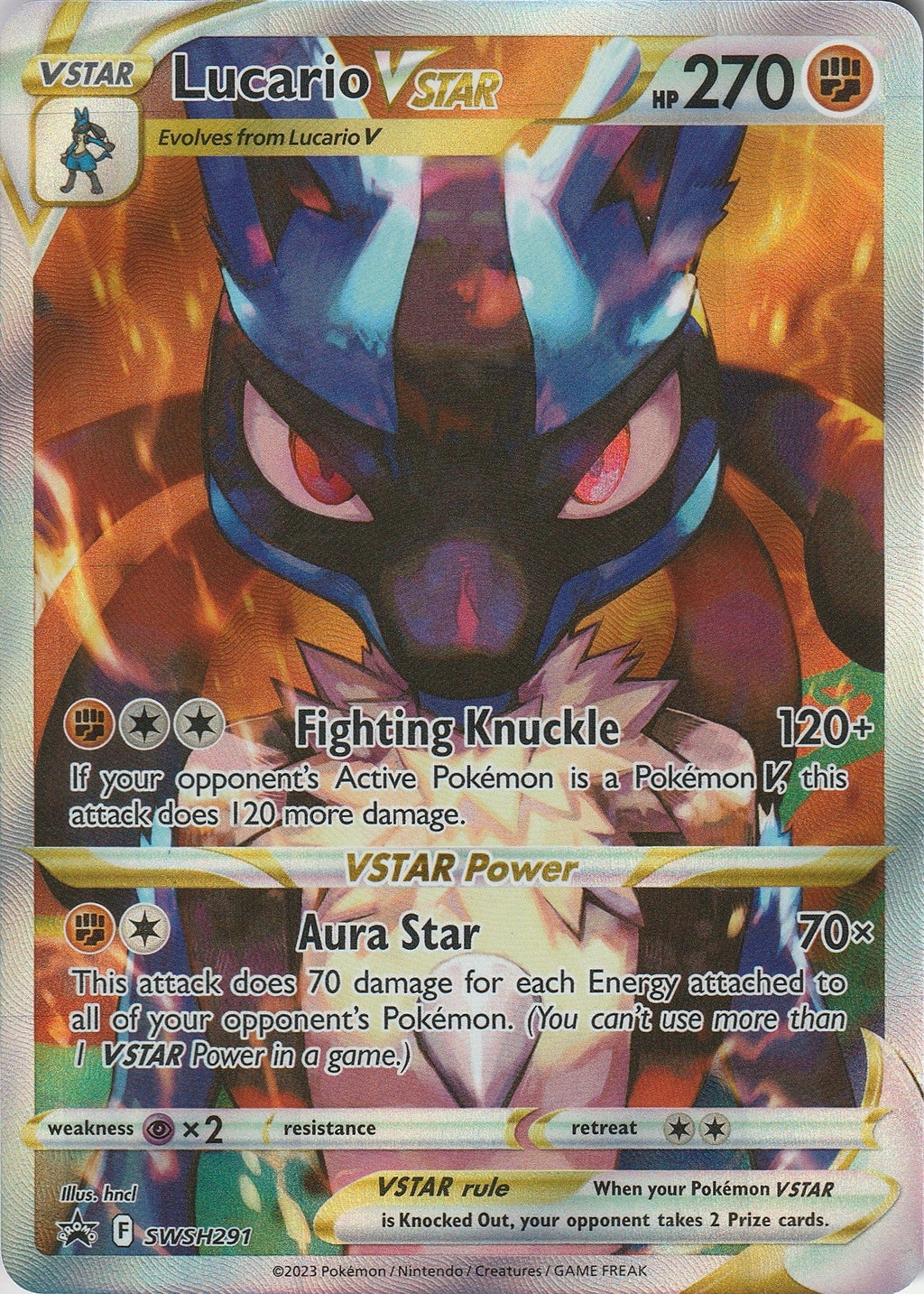 Pokemon TCG Lucario VSTAR SWSH291 Crown Zenith Full Art Black Star Promo NM 2023 Chrispy Collectables UK
