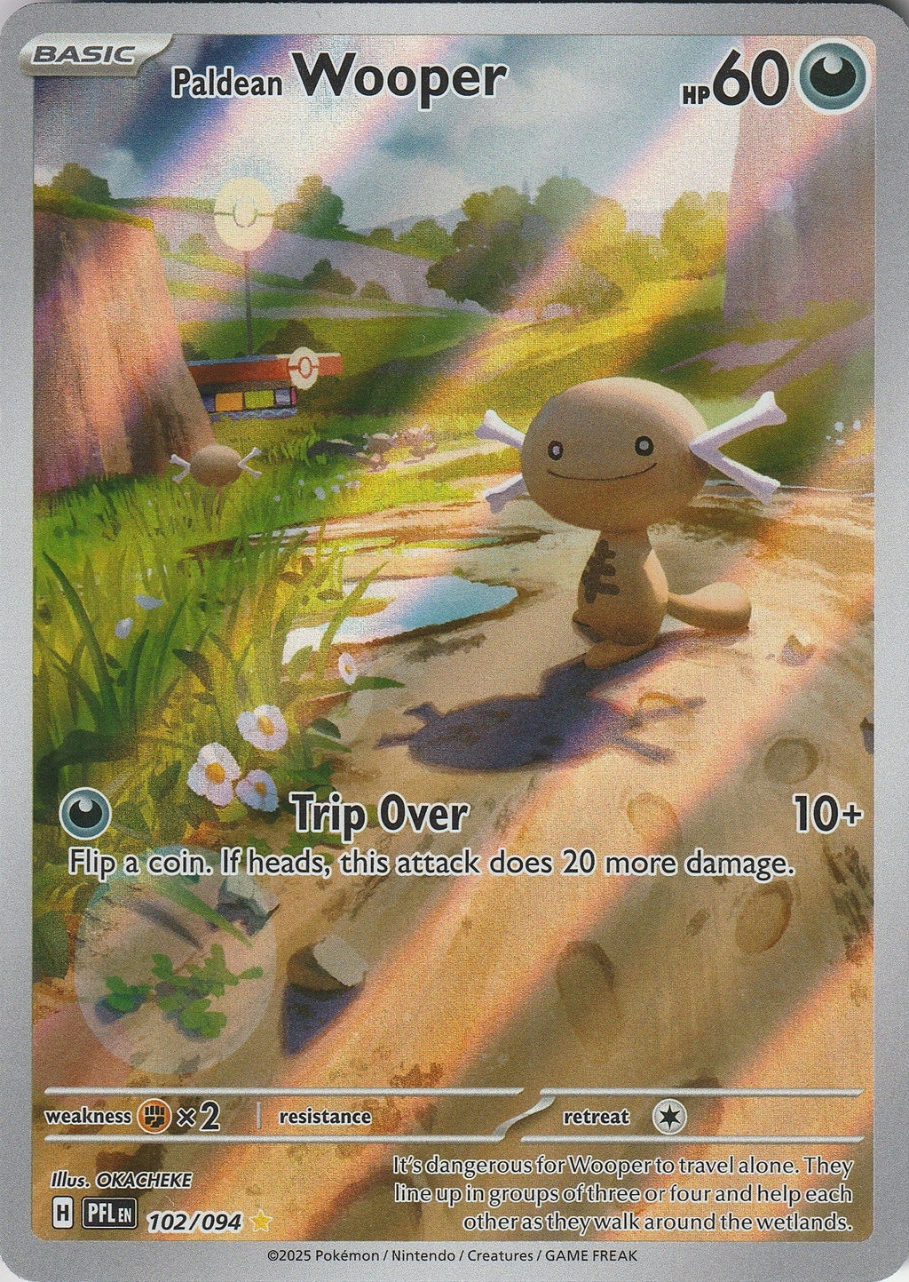 Pokemon TCG Paldean Wooper 102/094 Pokemon TCG Phantasmal Flames Illustration Rare English NM 2025 Chrispy Collectables UK