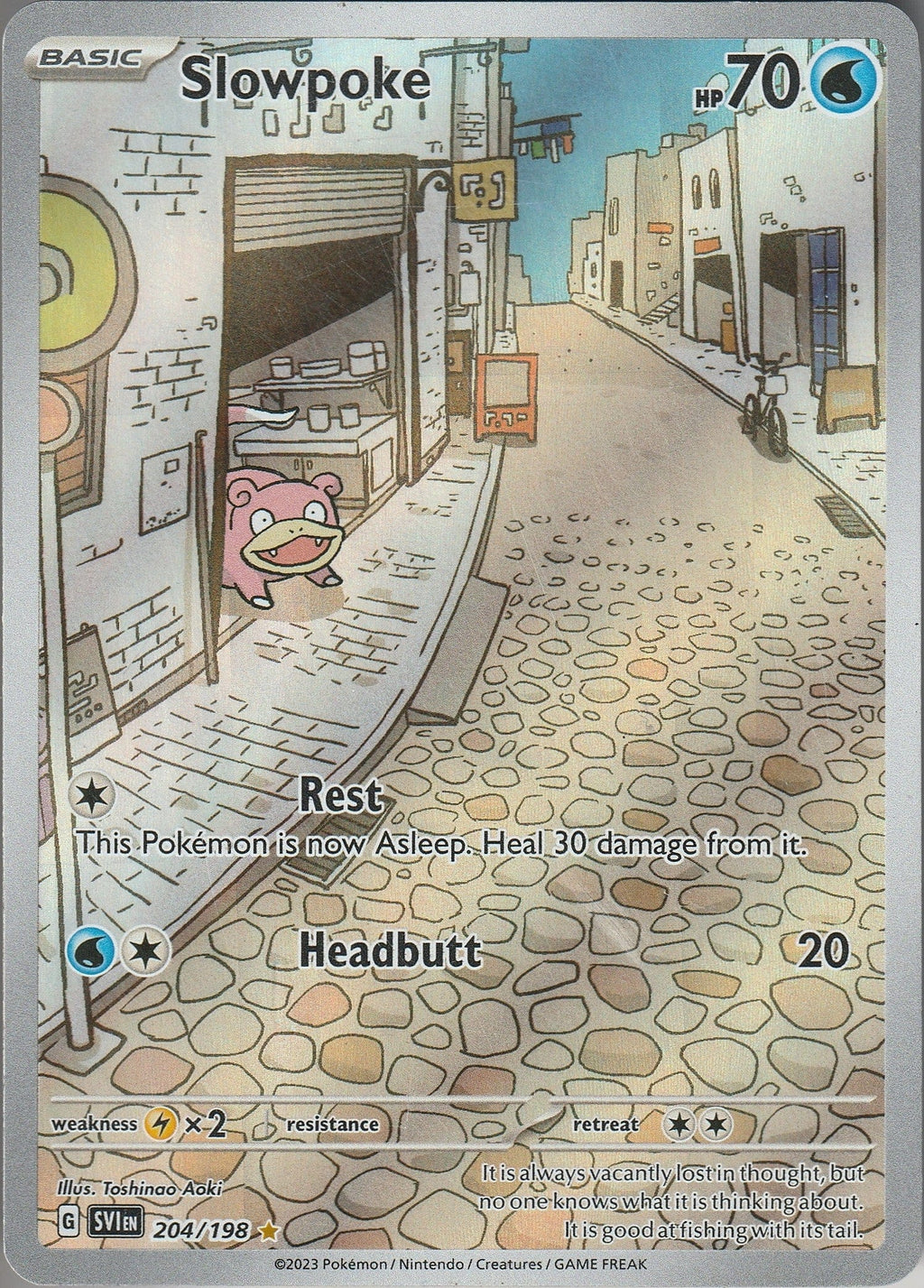 Pokemon TCG Slowpoke 204/198 Illustration Rare Scarlet & Violet Base LP 2023 Chrispy Collectables UK