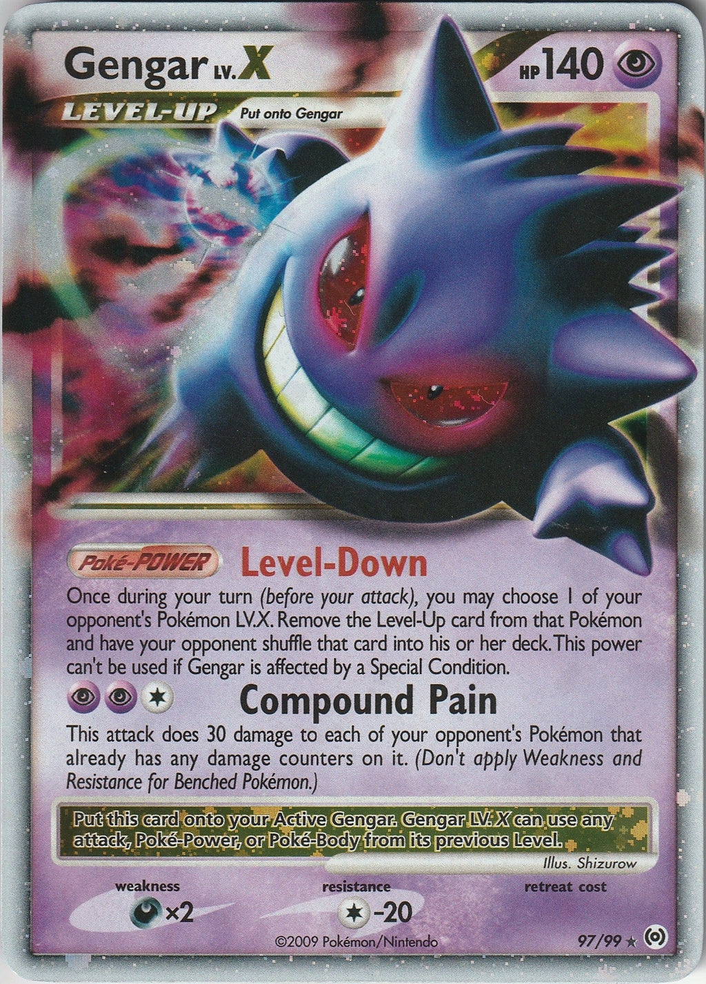 Pokemon TCG Gengar LV.X 97/99 Holo Ultra Rare 2009 Platinum Arceus LP 2009 Chrispy Collectables UK