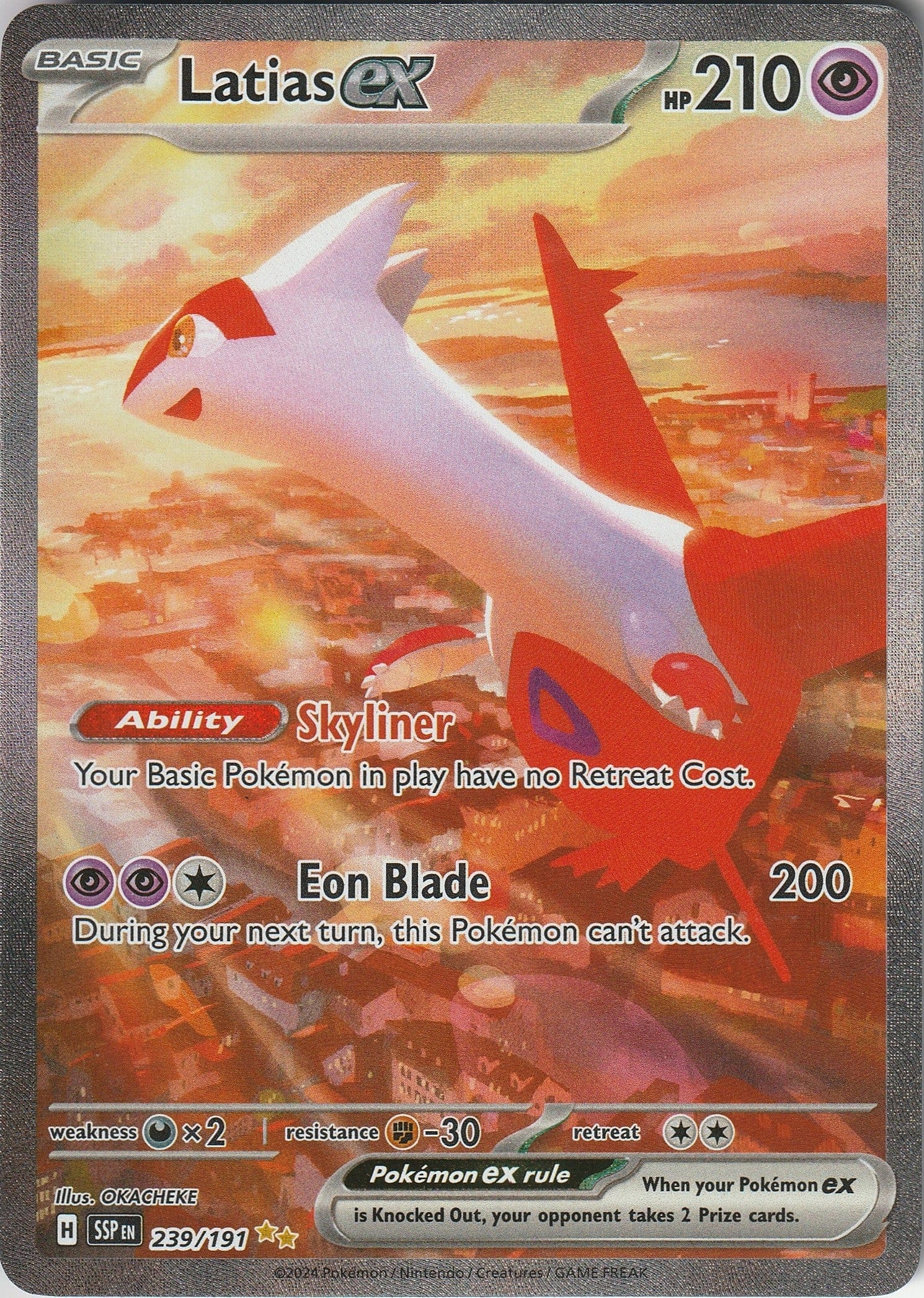 Pokemon TCG Latias EX 239/191 Surging Sparks Full Art Illustration Rare NM 2024 Chrispy Collectables UK