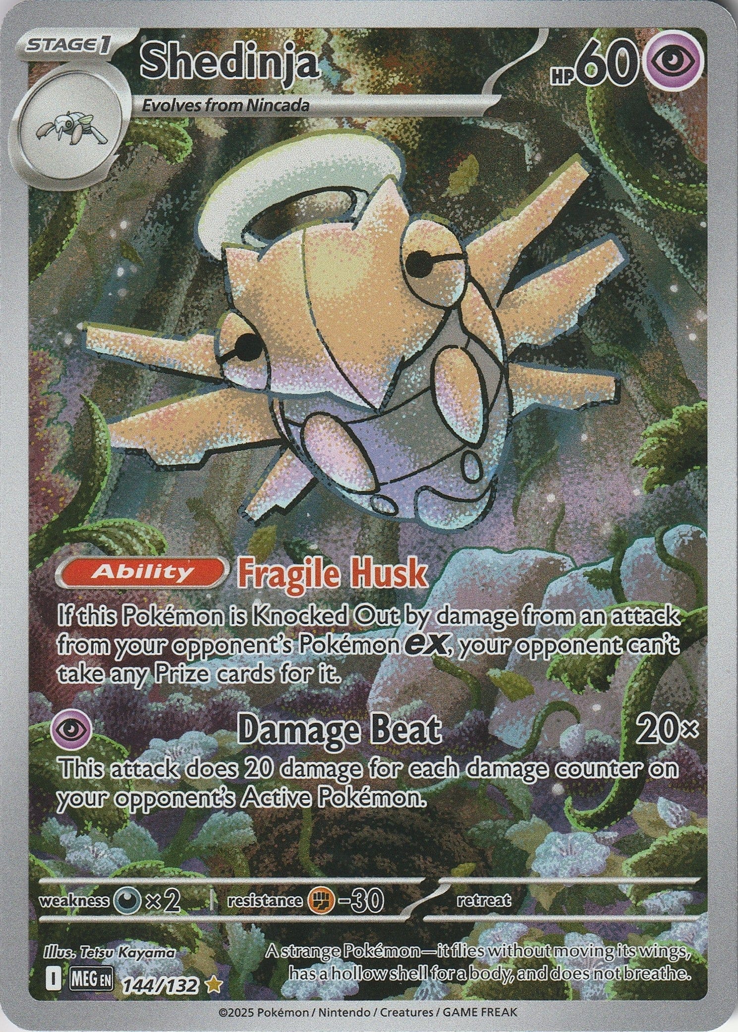 Pokemon TCG Shedinja 144/132 Illustration Rare Mega Evolution Base Set NM 2025 Chrispy Collectables UK
