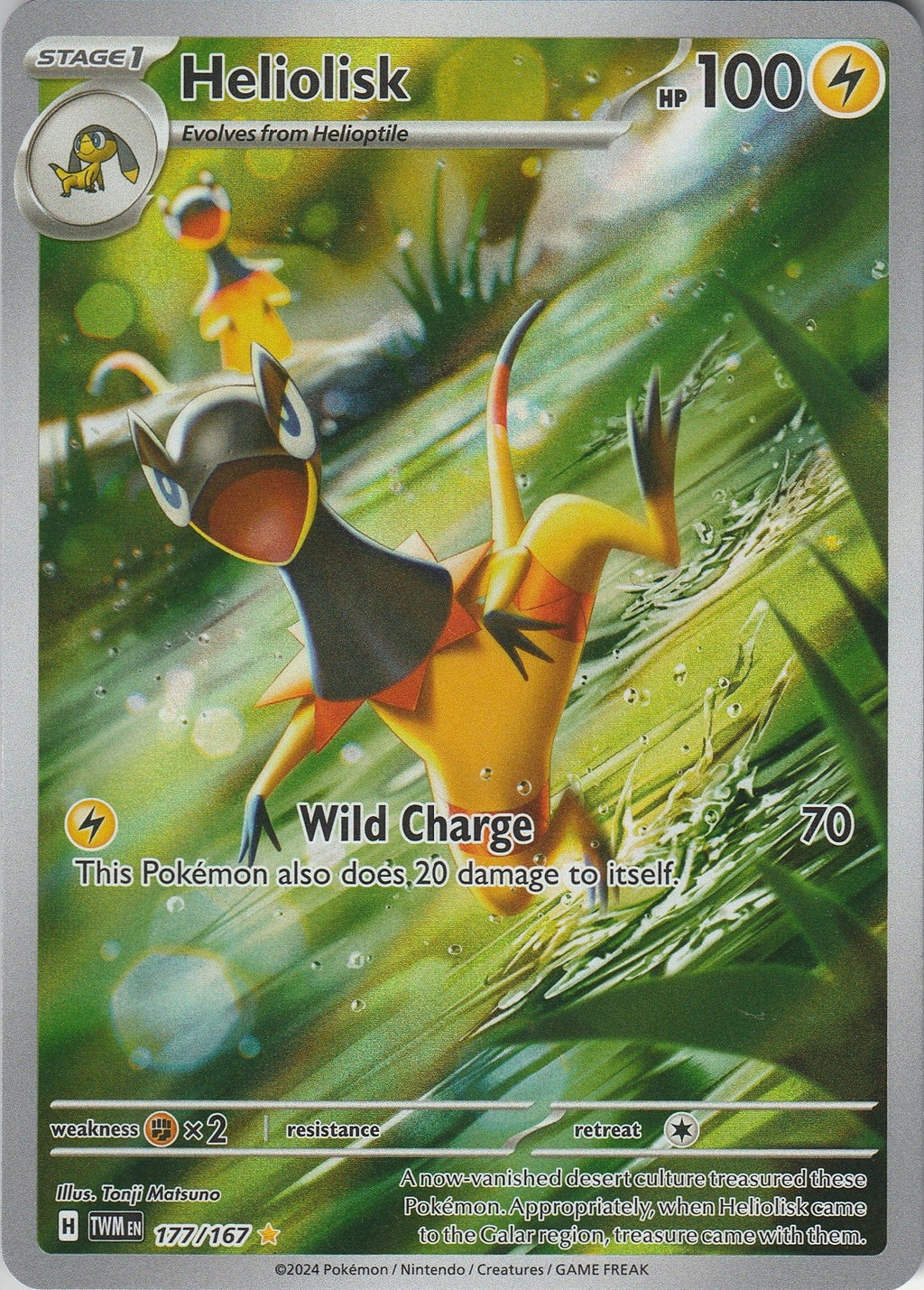 Pokemon TCG Heliolisk 177/167 Illustration Rare Twilight Masquerade Near Mint 2024 Chrispy Collectables UK