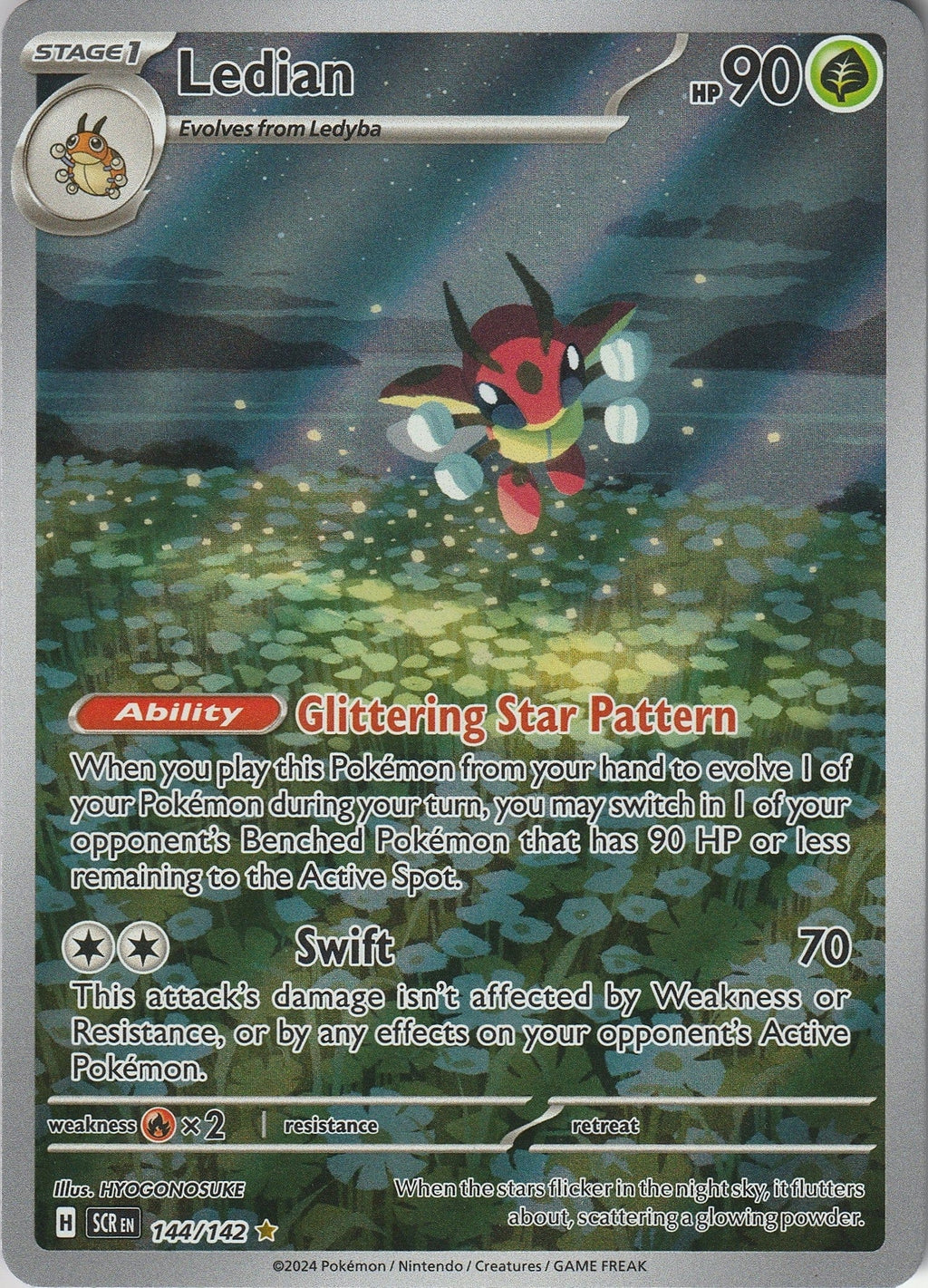Pokemon TCG Ledian 144/142 Stellar Crown Illustration Rare Near Mint 2024 Chrispy Collectables UK
