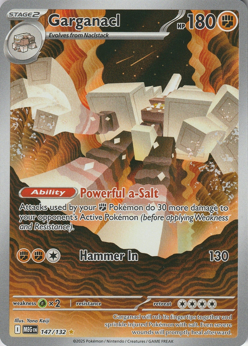 Pokemon TCG Garganacl 147/132 Mega Evolution Illustration Rare NM 2025 Chrispy Collectables UK