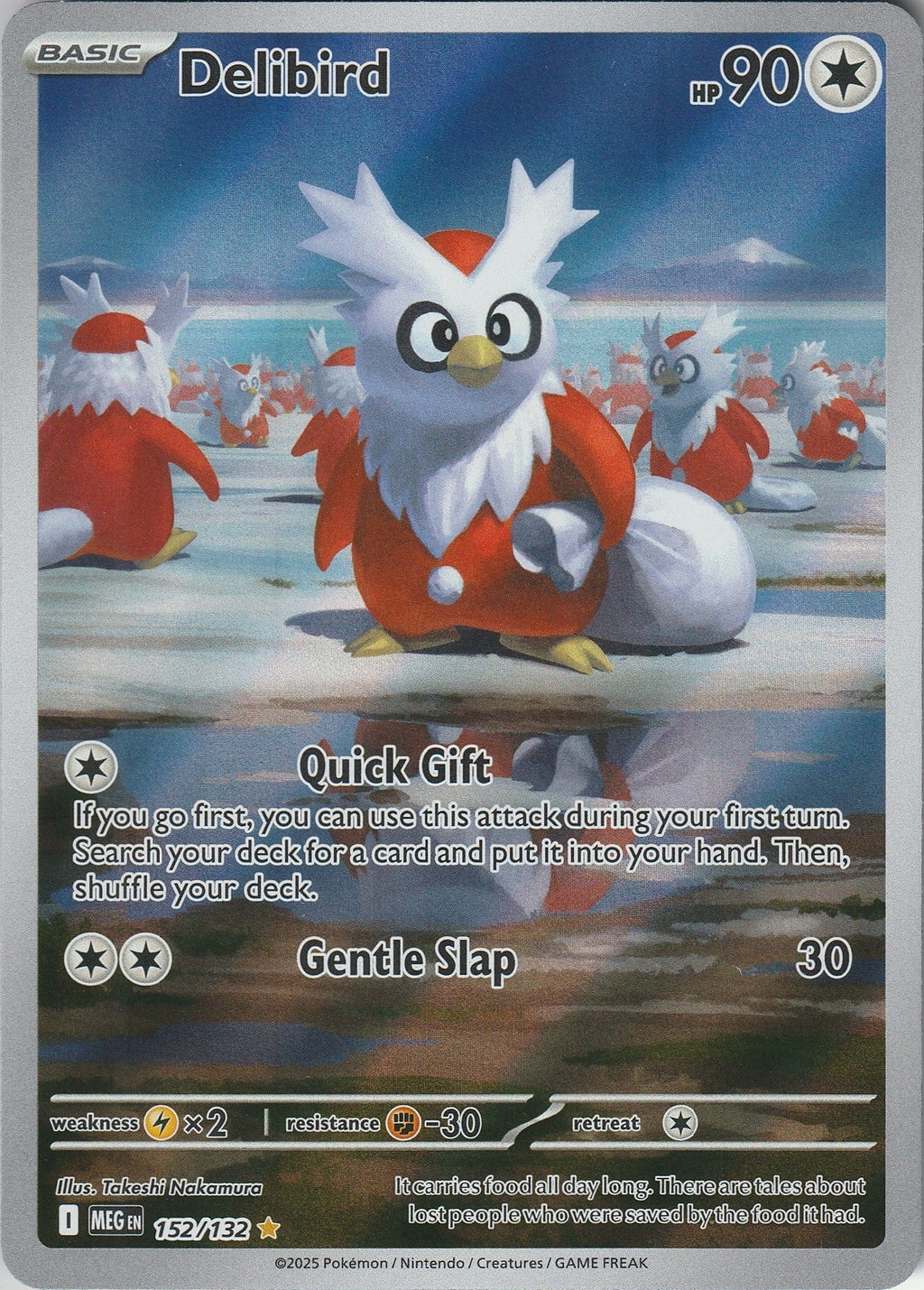 Pokemon TCG Delibird 152/132 Illustration Rare Mega Evolution Base Set NM 2025 Chrispy Collectables UK