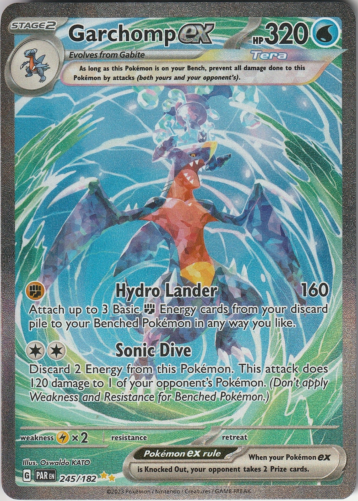 Pokemon TCG Garchomp Ex 245/182 Paradox Rift Holo Special Illustration Rare NM Chrispy Collectables UK 
