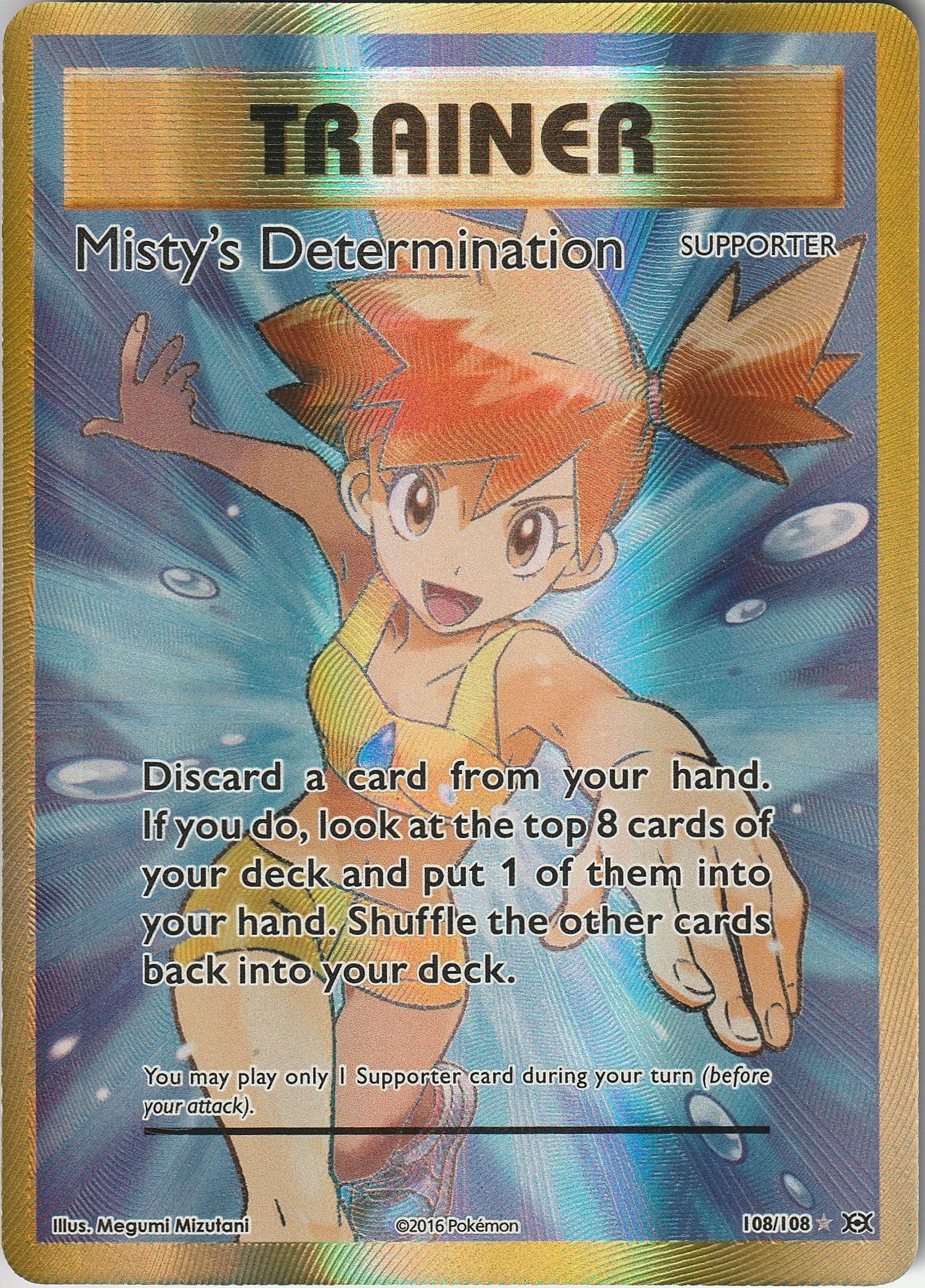 Pokemon TCG Misty's Determination 108/108 Evolutions Full Art Holo NM 2016 Chrispy Collectables UKI