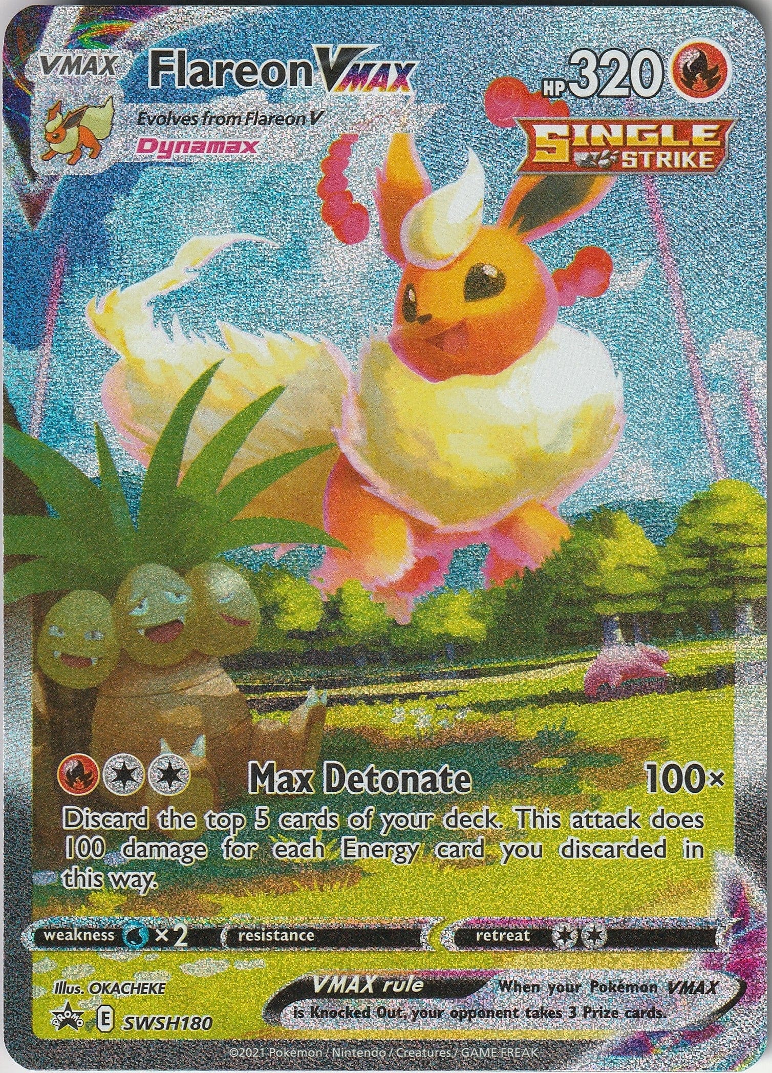 Flareon Vmax Swsh180 Holo Black Star Promo Sword & Shield