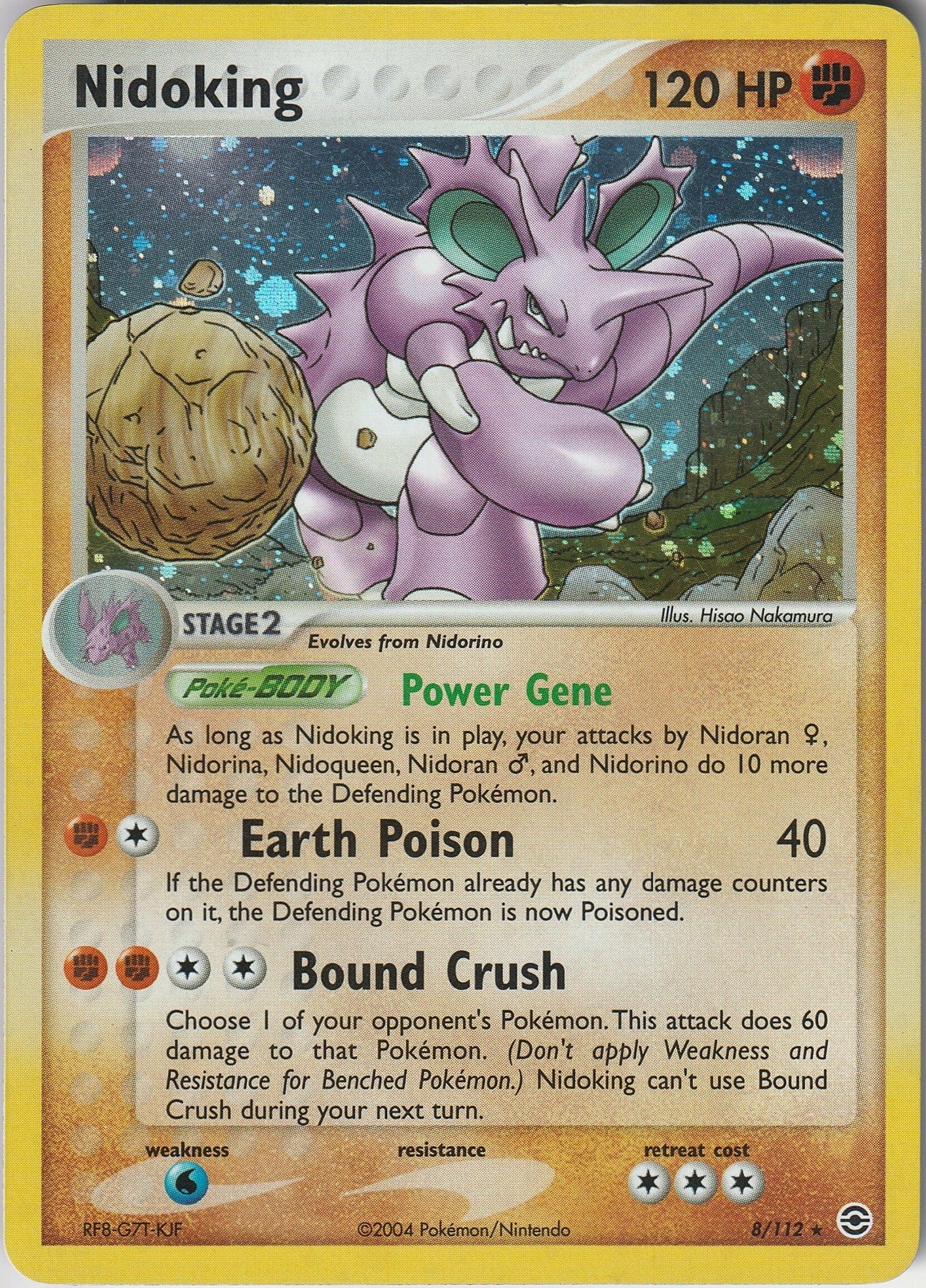 Pokemon TCG Nidoking 8/112 Holo EX Fire Red & Leaf Green LP 2004 Vintage Chrispy Collectables UK