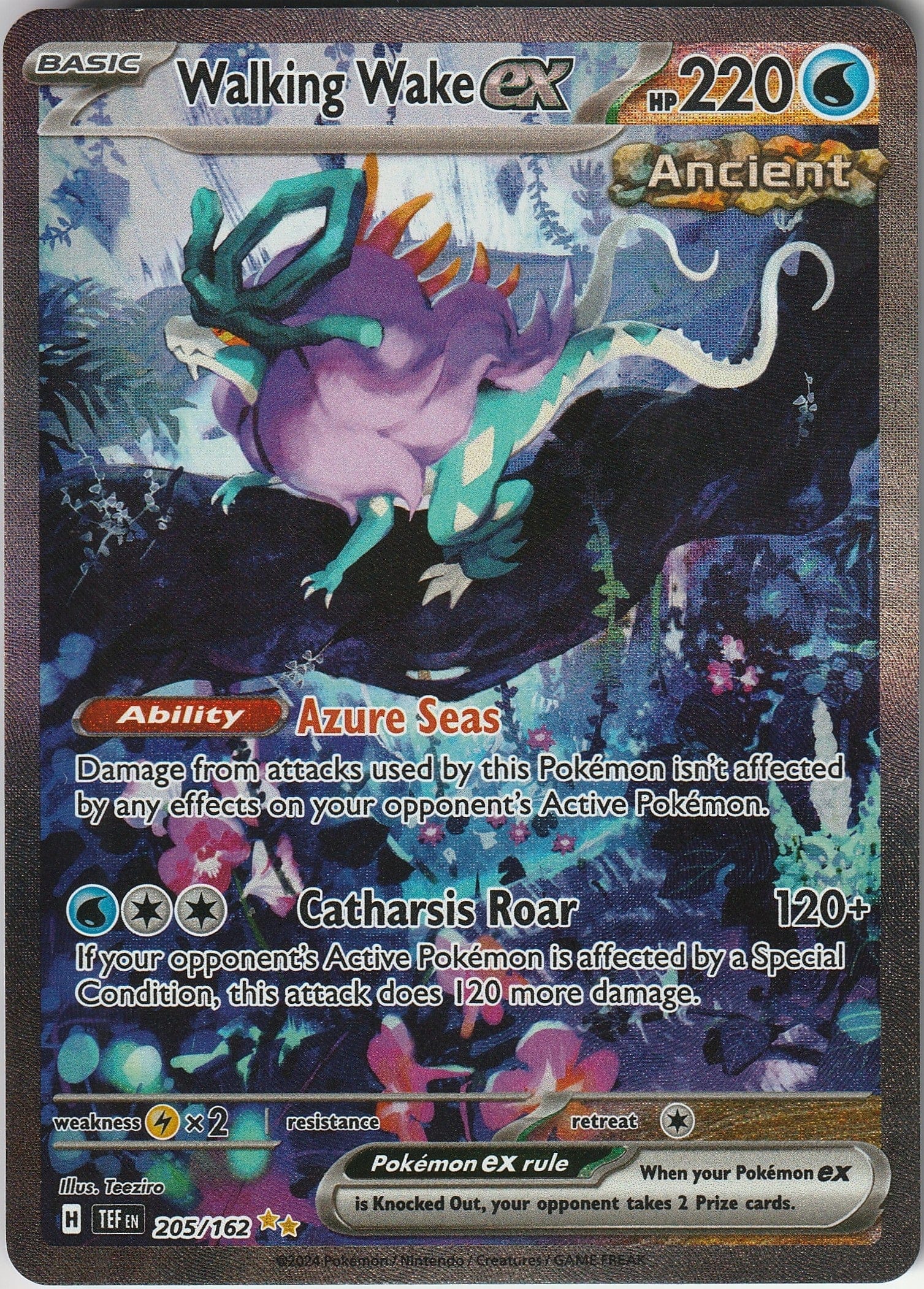 Pokemon TCG Walking Wake Ex 205/162 Temporal Forces Special Illustration Rare NM 2024 Chrispy Collectables UK