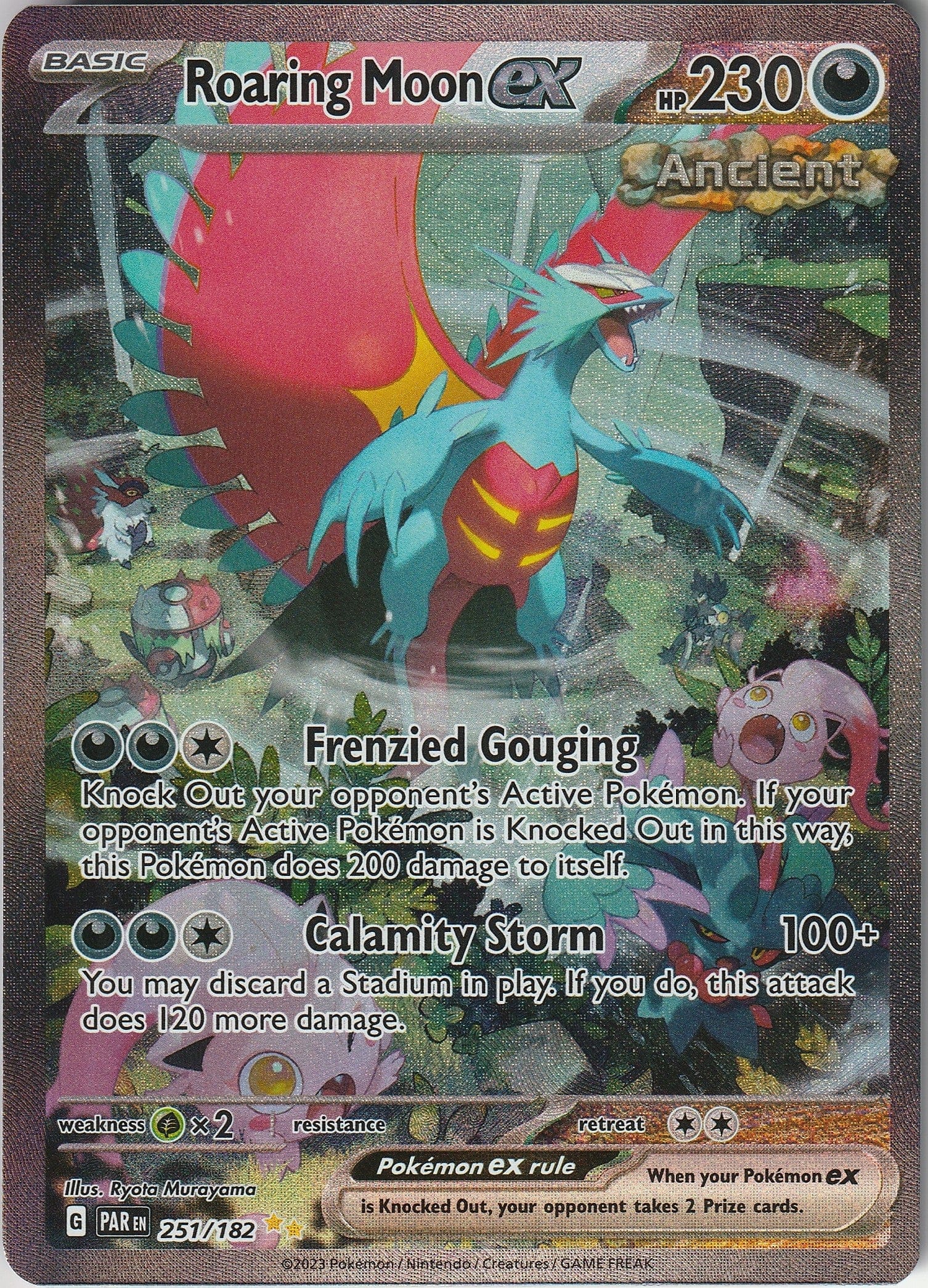 Pokemon TCG Roaring Moon Ex 251/182 Paradox Rift Special Illustration Rare NM 2023 Chrispy Collectables UK