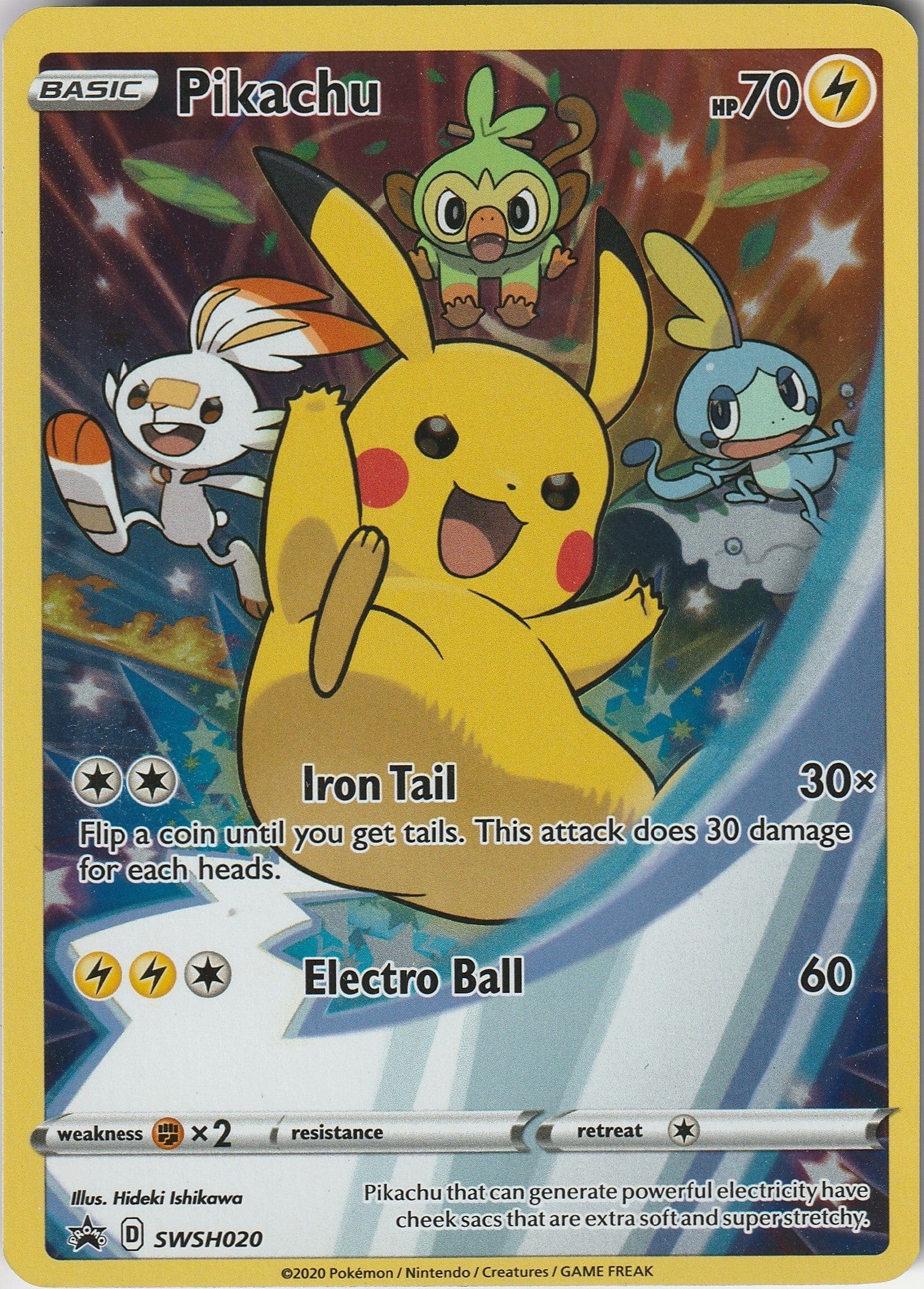 Pokemon TCG Pikachu SWSH020 Sword & Shield Black Star Promo NM 2020 Chrispy Collectables UK 