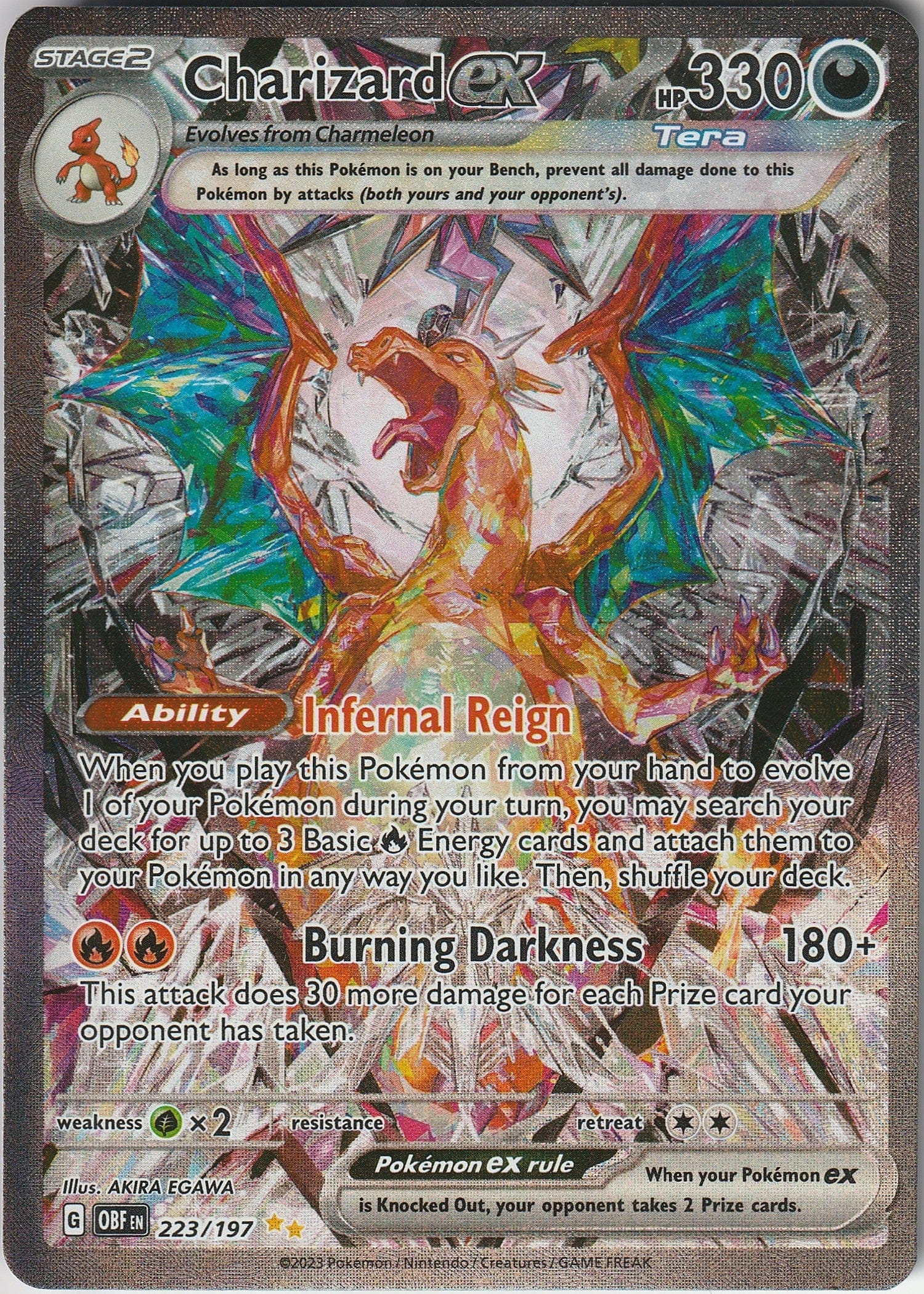 Charizard Ex 223/197 Obsidian Flames Scarlet & Violet Special Illustration Rare