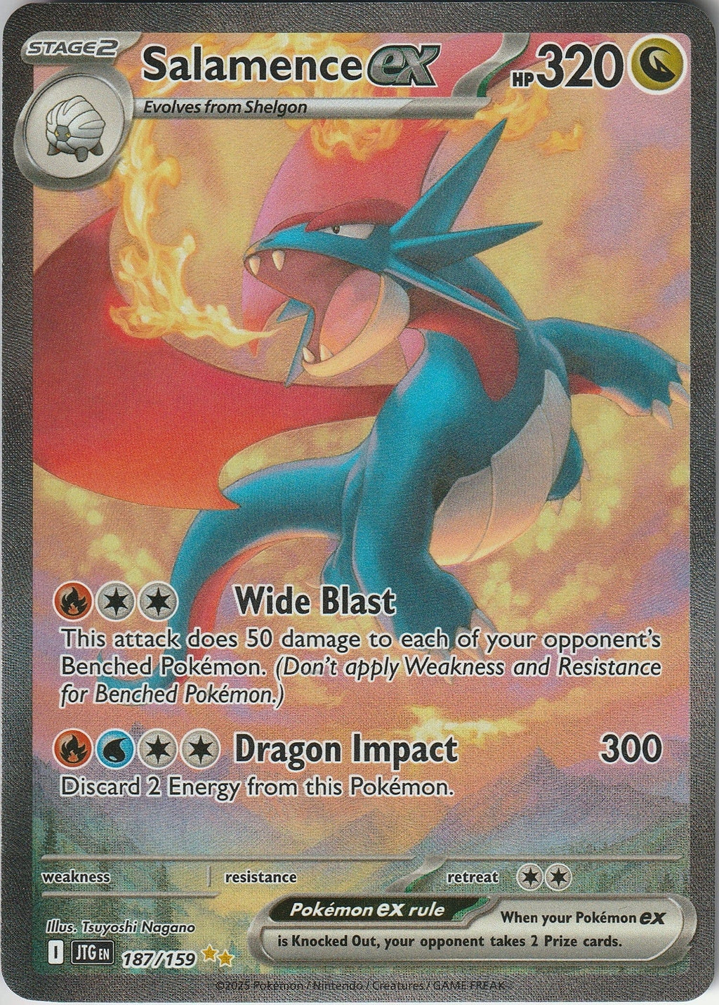 Pokemon TCG Salamence EX 187/159 Journey Together Special Illustration Rare NM 2025 Chrispy Collectables UK