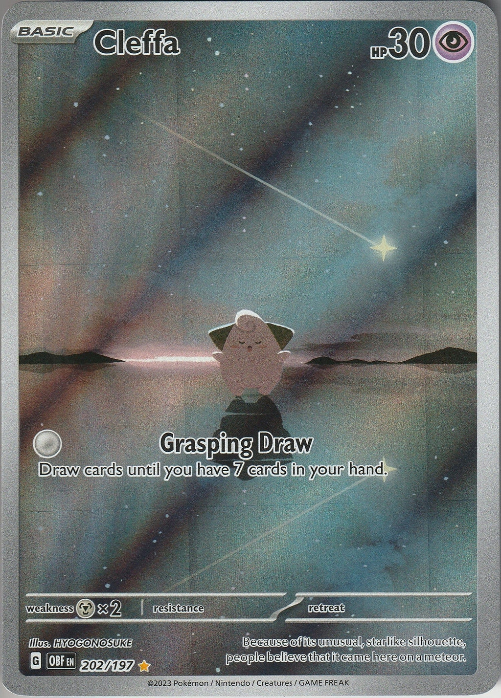 Pokemon TCG Cleffa 202/197 Obsidian Flames Illustration Rare Holo NM 2023 Chrispy Collectables UK