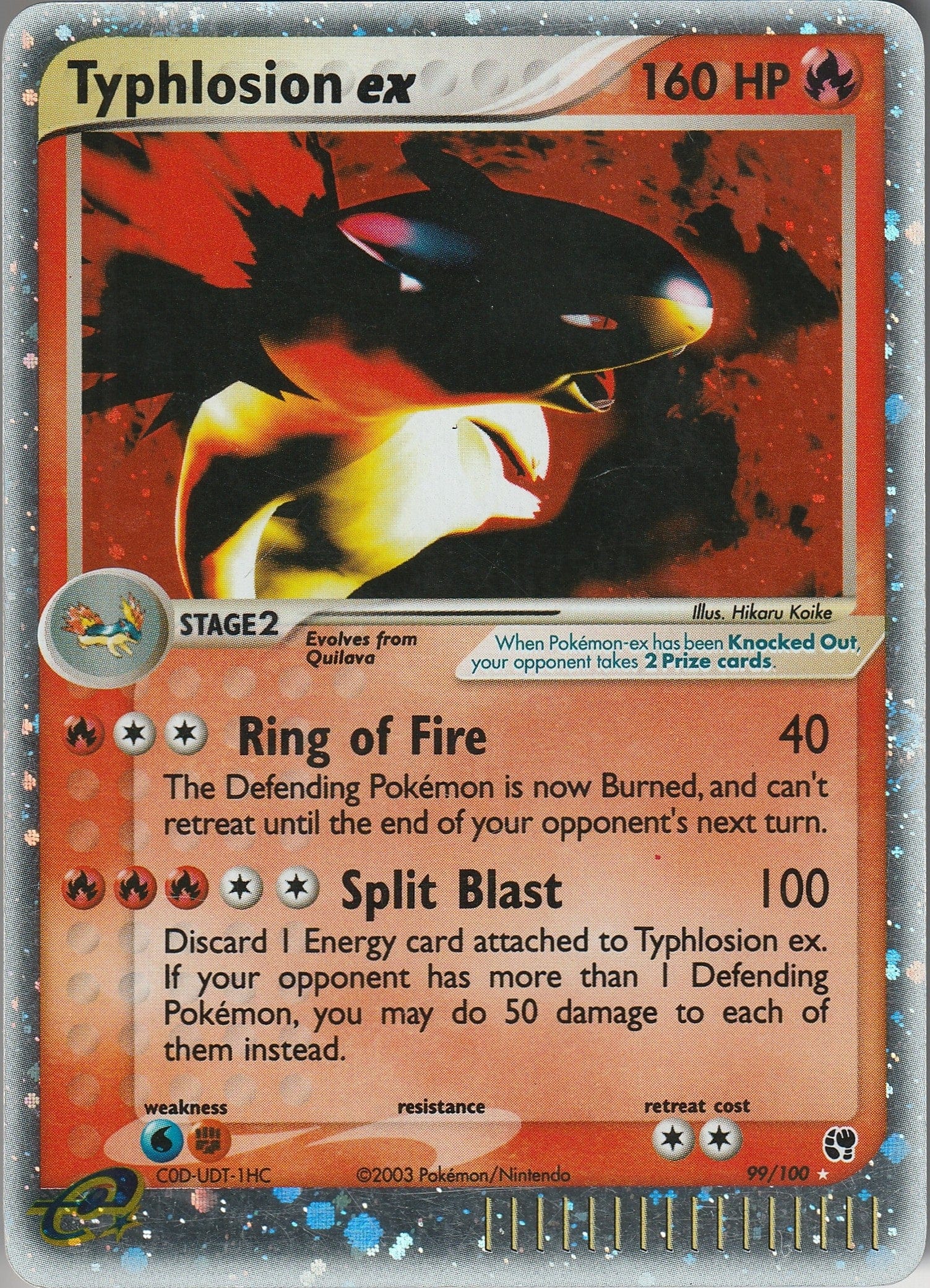 Pokemon TCG Typhlosion EX 99/100 Sandstorm Holo Ultra Rare E-Series LP 2003 Vintage Chrispy Collectables UK
