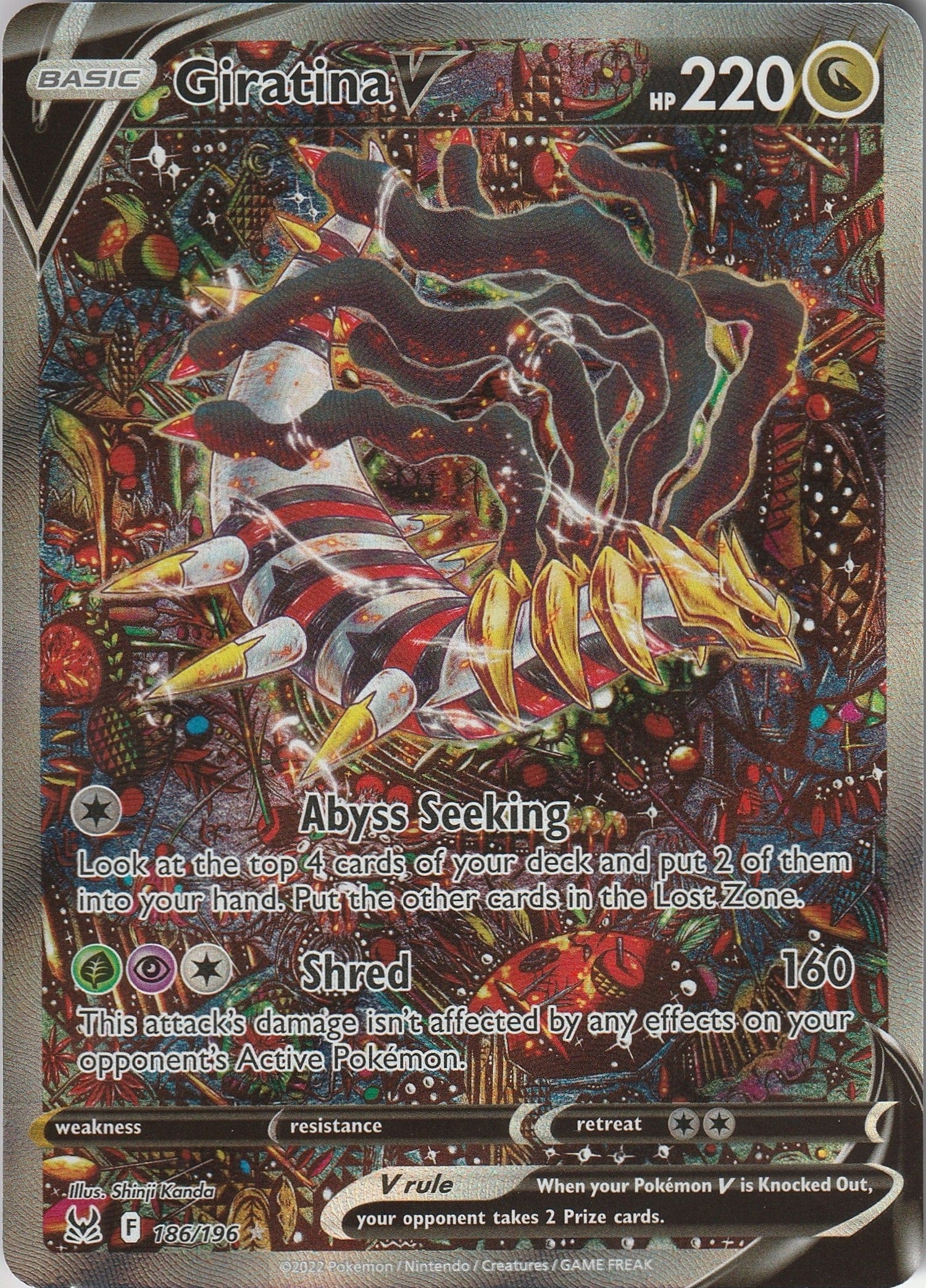 Giratina V 186/196 Swsh11 Lost Origin Holo Secret Rare Alternate Art