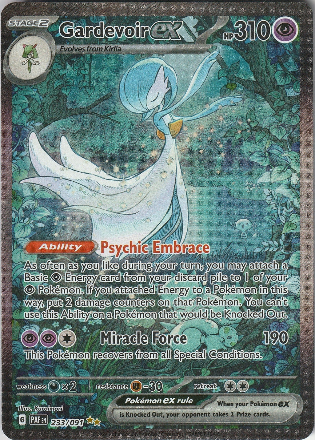 Pokemon TCG Gardevoir EX 233/091 Paldean Fates Special Illustration Rare Holo NM 2024 Chrispy Collectables UK  