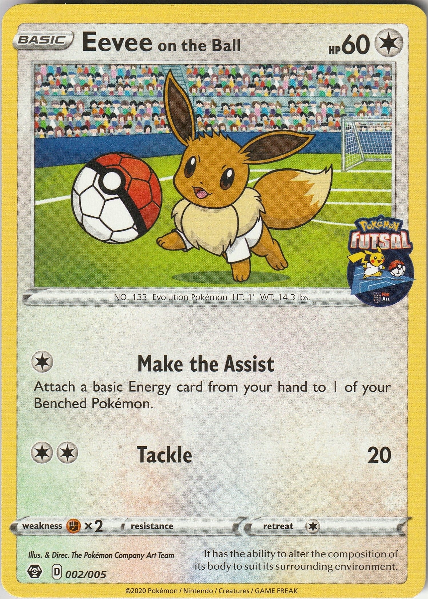 Pokemon TCG Eevee On The Ball 002/005 Futsal Promo 2020 Chrispy Collectables UK 