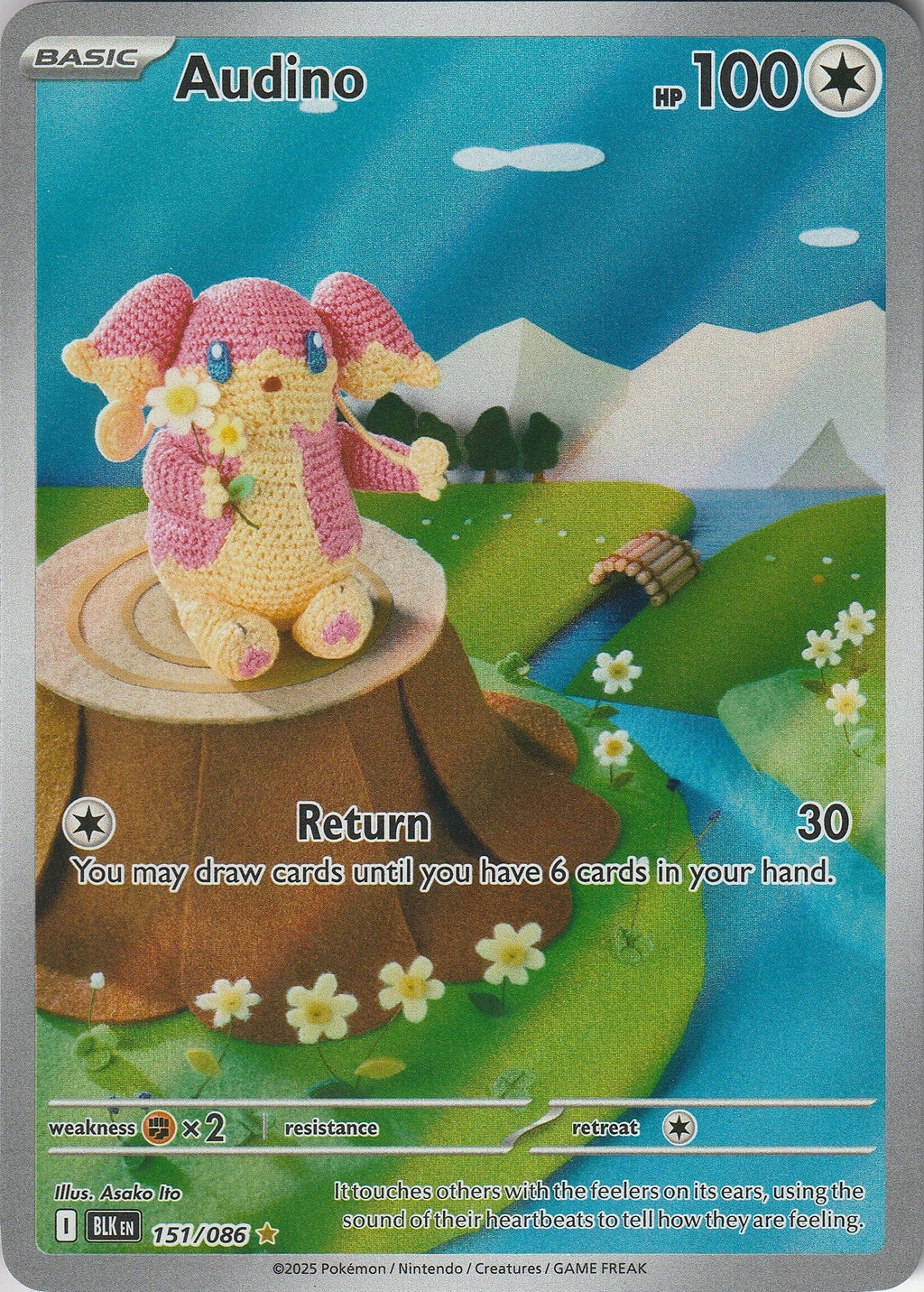 Pokémon TCG Audino 151/086 Illustration Rare Black Bolt NM 2025 Chrispy Collectables UK
