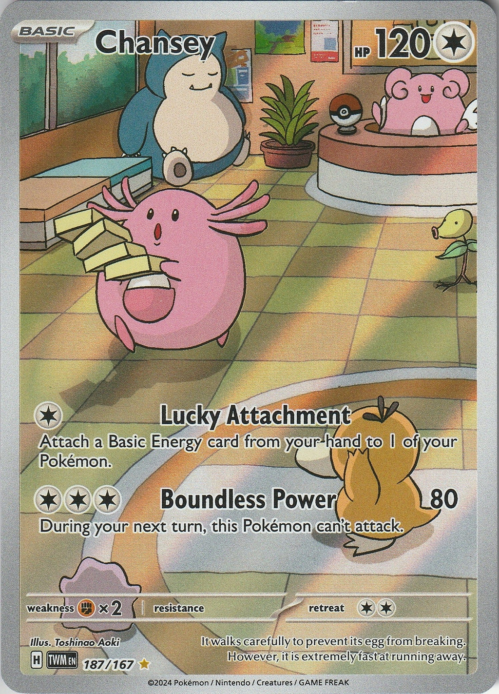 Pokémon TCG Chansey 187/167 Illustration Rare Twilight Masquerade Near Mint 2024 Chrispy Collectables UK