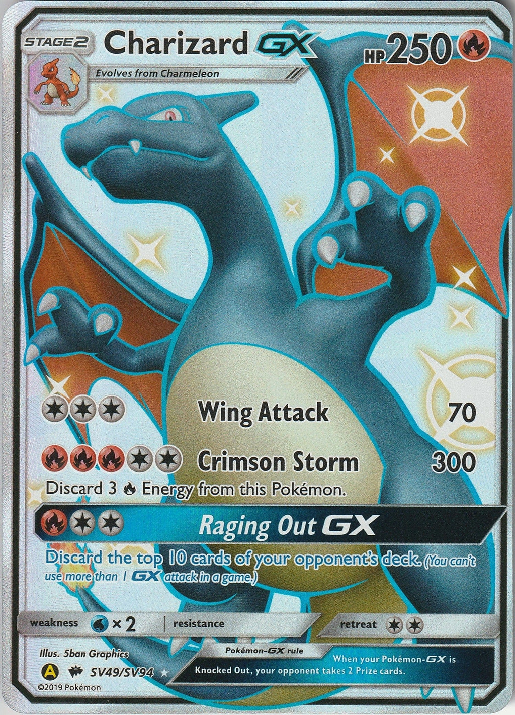 Pokémon TCG Charizard GX Hidden Fates SV49/SV94 Holo Full Art NM 2019 Chrispy Collectables UK