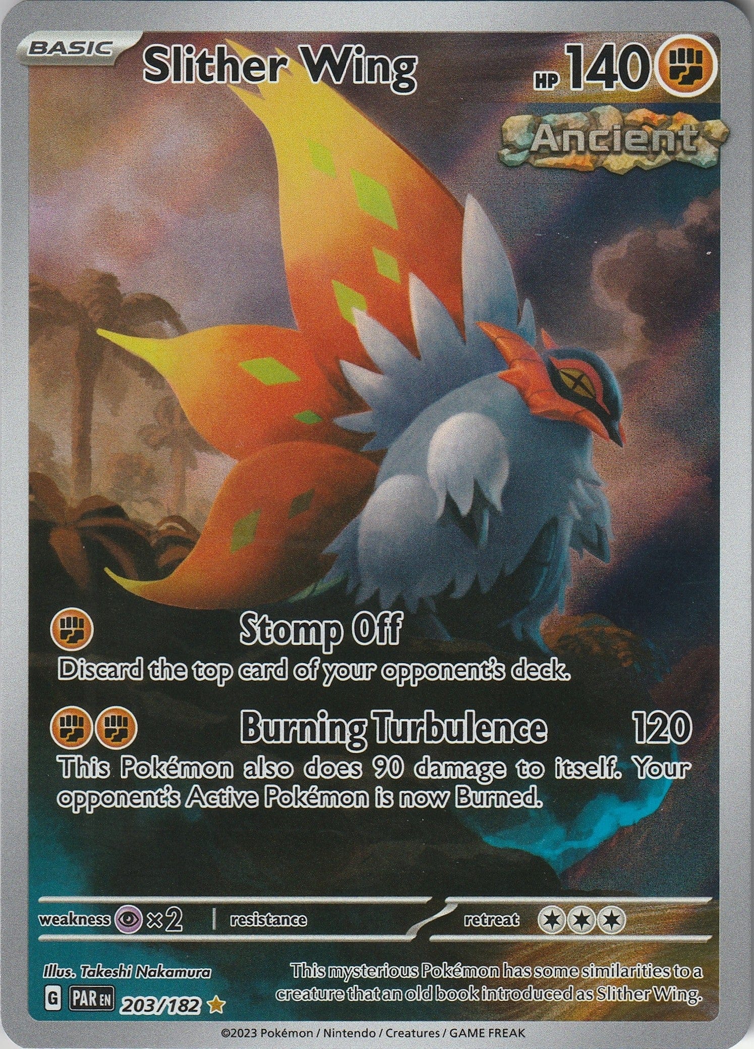 Pokémon TCG Slither Wing 203/182 Illustration Rare Paradox Rift Near Mint 2023 Chrispy Collectables UK