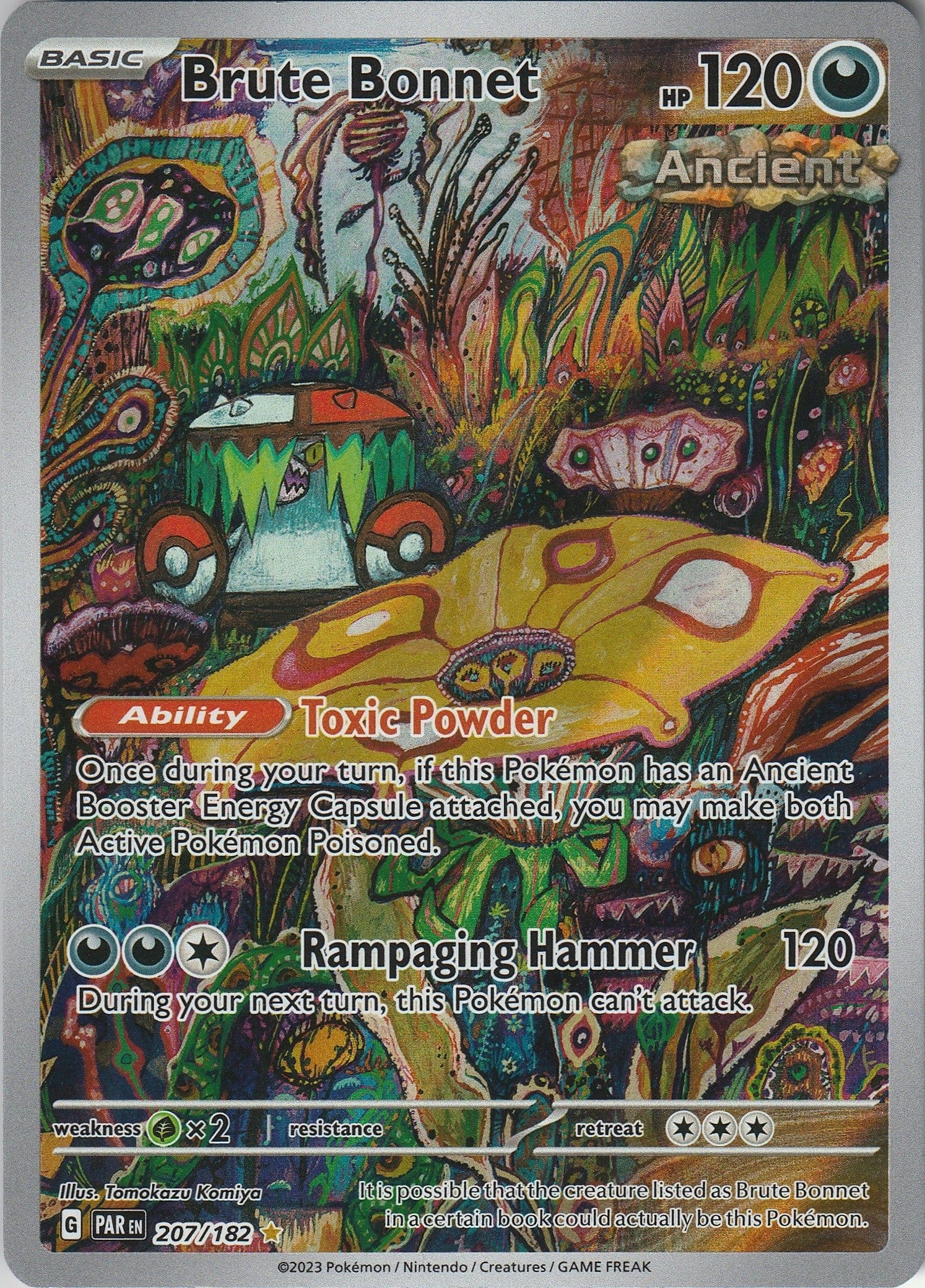 Pokemon TCG Brute Bonnet 207/182 Paradox Rift Illustration Rare Near Mint 2023 Chrispy Colllectables UK