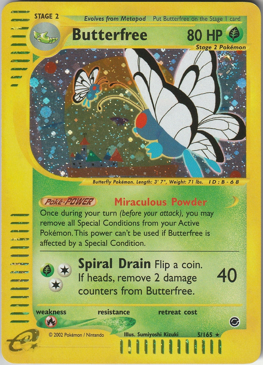 Pokemon TCG Butterfree Holo Rare 5/165 Expedition Base Set WOTC Vintage 2002 LP/NM Chrispy Collectables UK