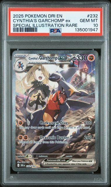 Pokemon TCG Cynthia's Garchomp EX 232/182 Destined Rivals PSA 10 GEM MINT Chrispy Collectables UK