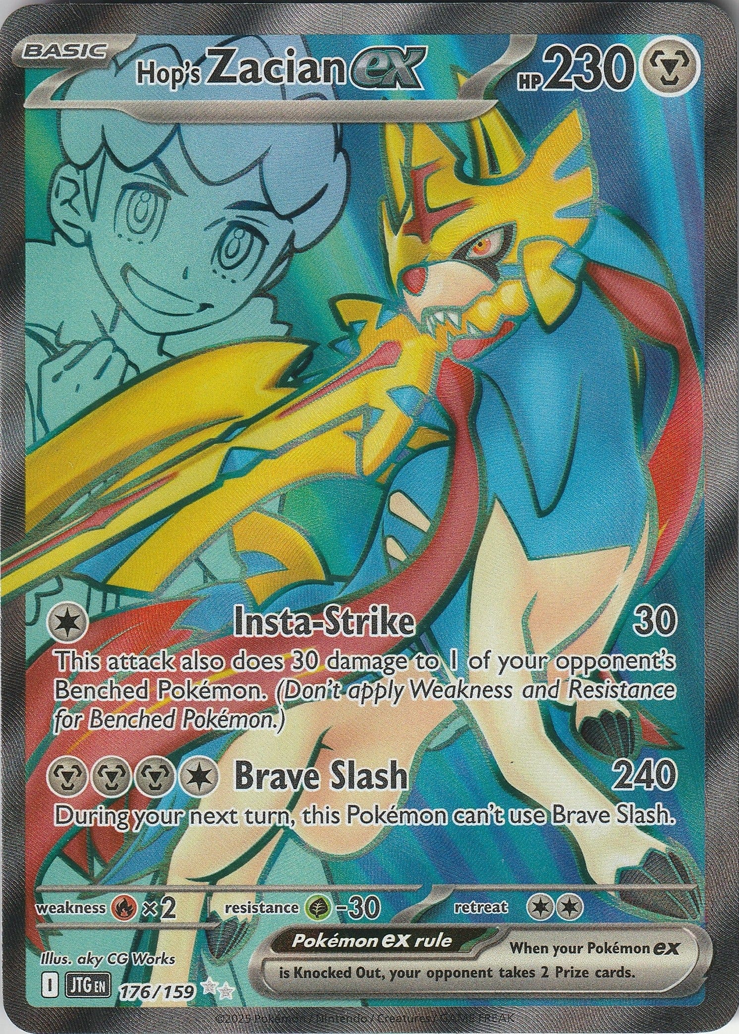 Pokemon TCG Hop's Zacian EX 176/159 Journey Together Ultra Rare NM 2025 Chrispy Collectables UK
