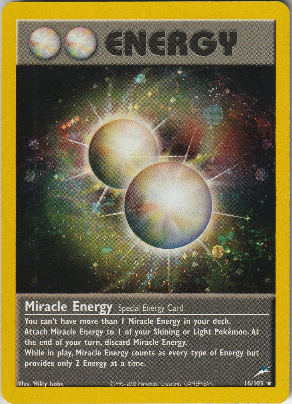 Pokemon TCG Miracle Energy 16/105 Neo Destiny Holo Unlimited LP WOTC 1999 Chrispy Collectables UK