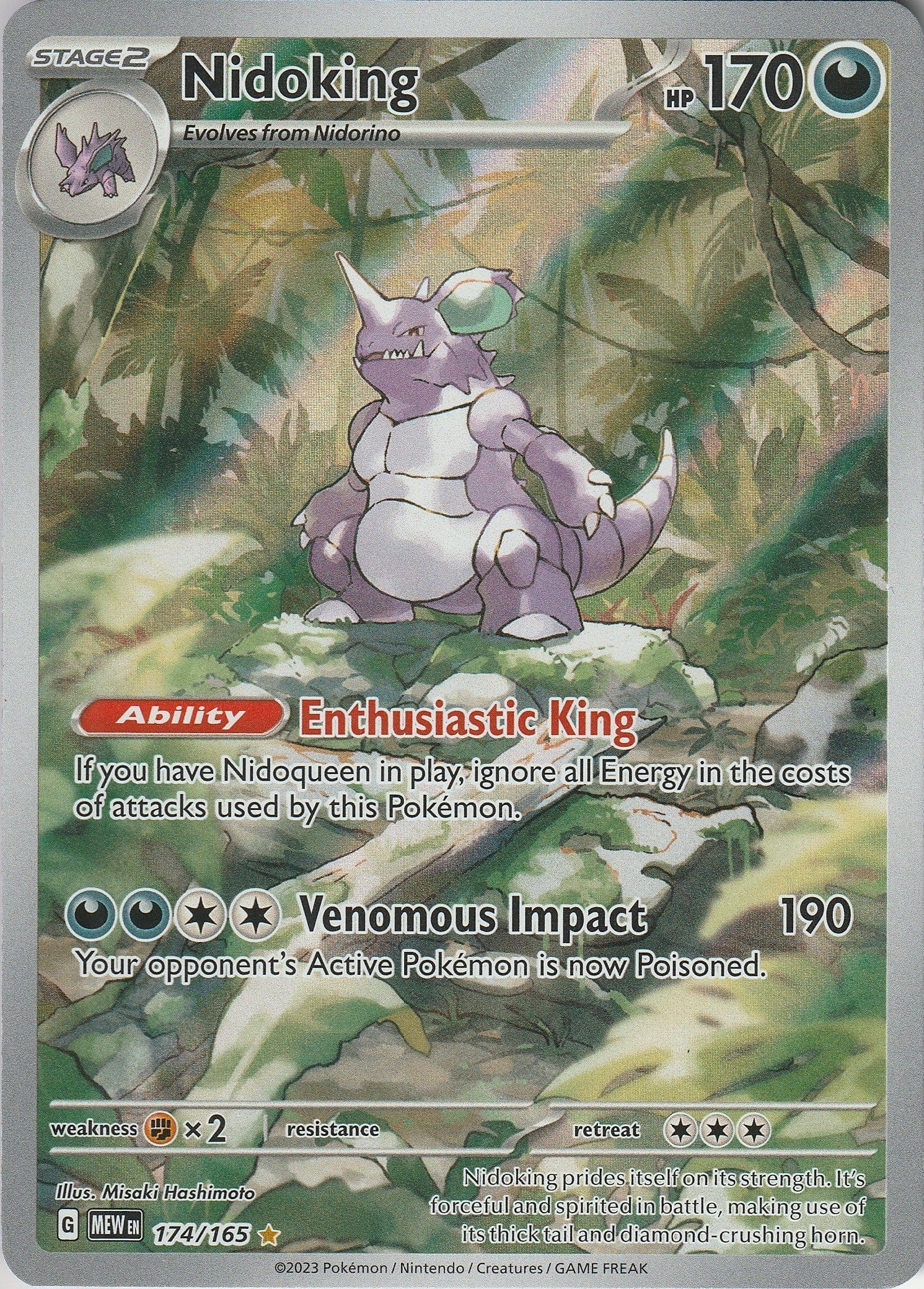 Pokemon TCG Nidoking 174/165 Pokemon 151 Illustration Rare Pokemon Card NM 2023 Chrispy Collectables UK