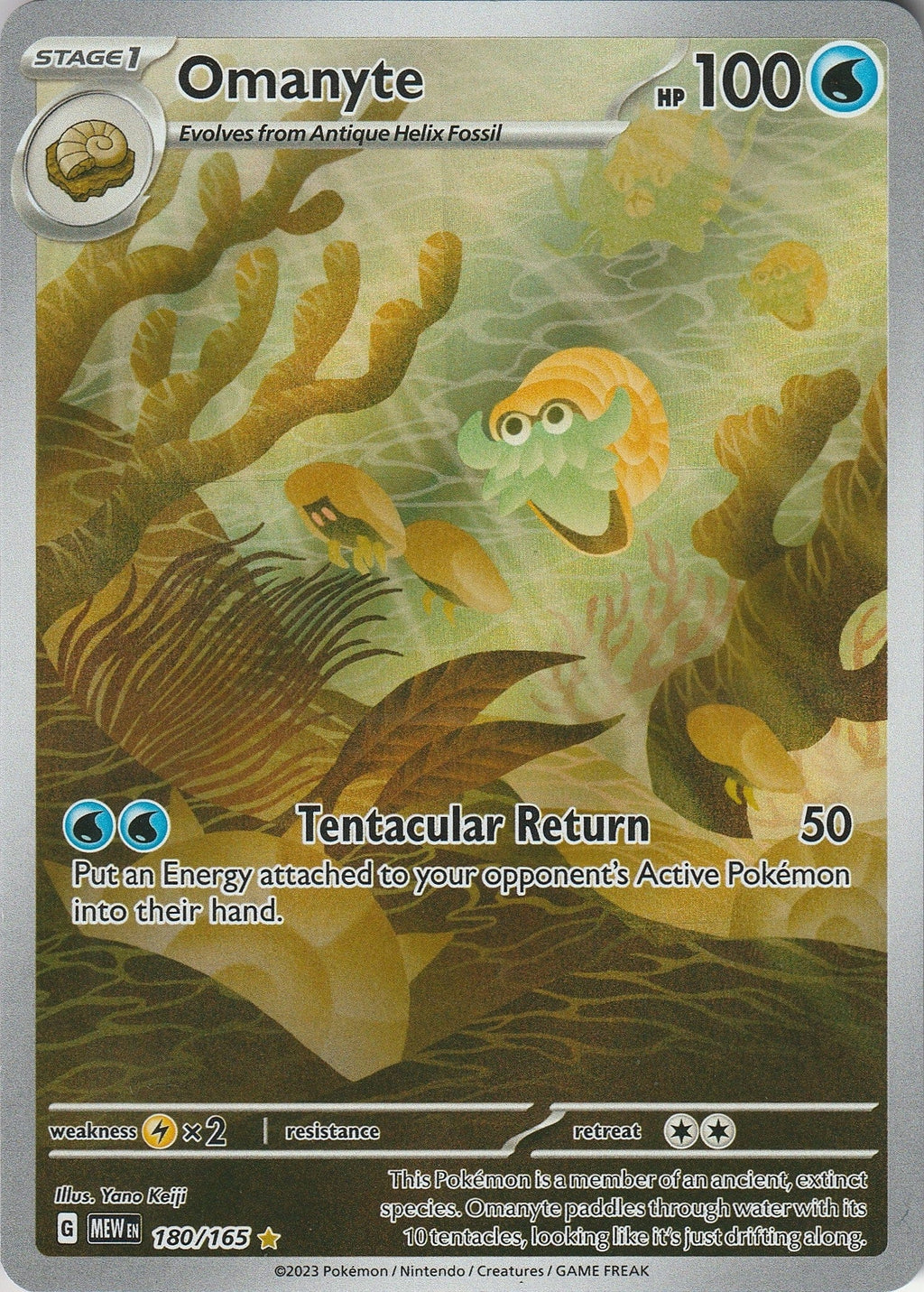 Pokemon TCG Omanyte 180/165 Scarlet & Violet 151 Illustration Rare NM 2023 Chrispy Collectables UK