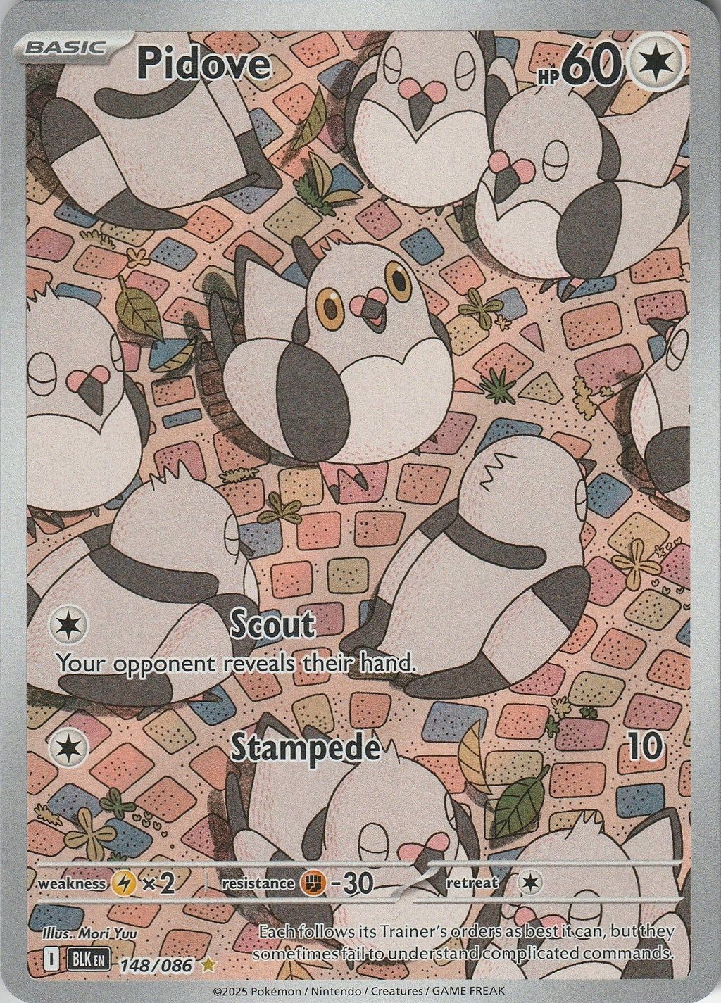 Pokemon TCG Pidove 148/086 Black Bolt Illustration Rare NM 2025 Chrispy Collectables UK