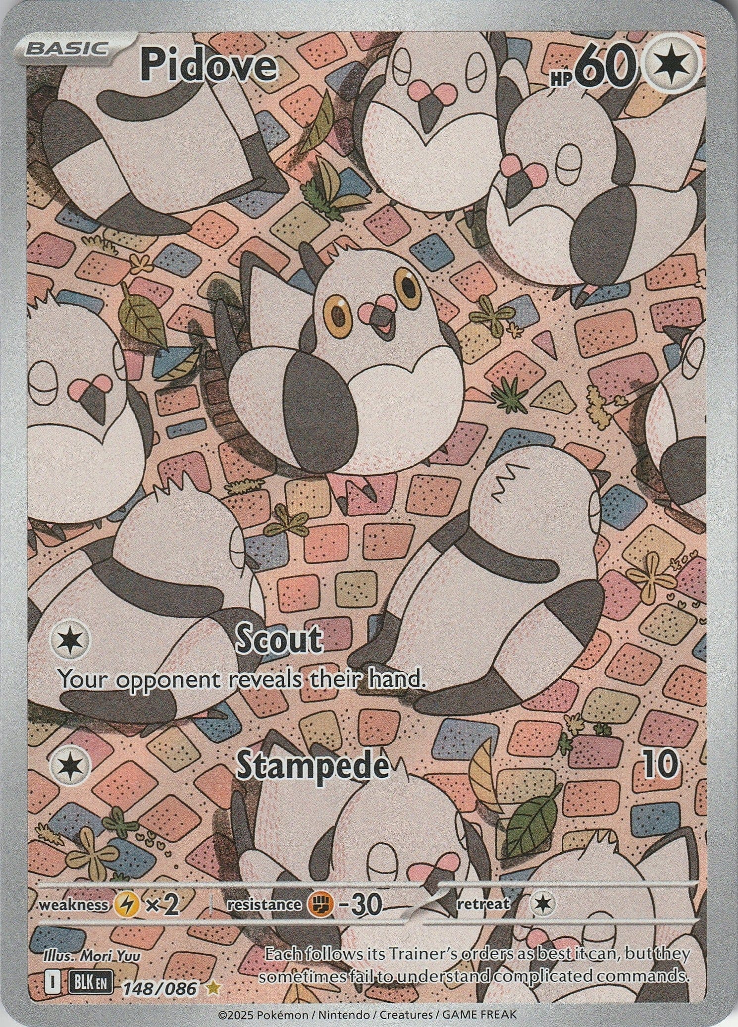 Pokemon TCG Pidove 148/086 Black Bolt Illustration Rare NM 2025 Chrispy Collectables UK