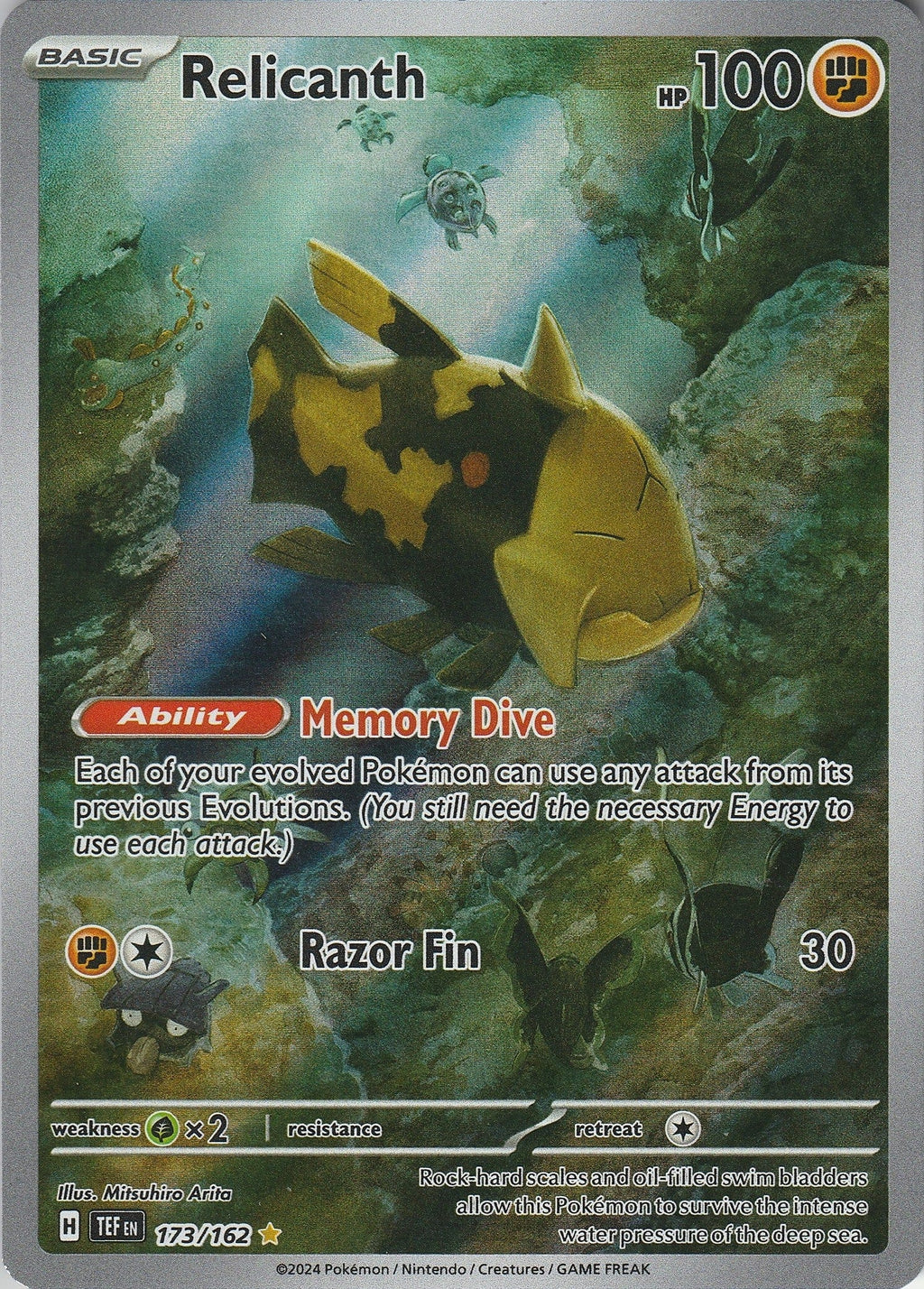 Pokemon TCG Relicanth 173/162 Temporal Forces Holo Illustration Rare NM 2024 Chrispy Collectables UK