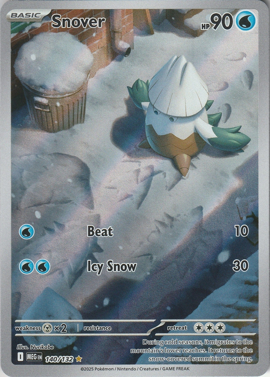 Pokemon TCG Snover 140/132 Mega Evolution Illustration Rare Near Mint 2025 Chrispy Collectables UK