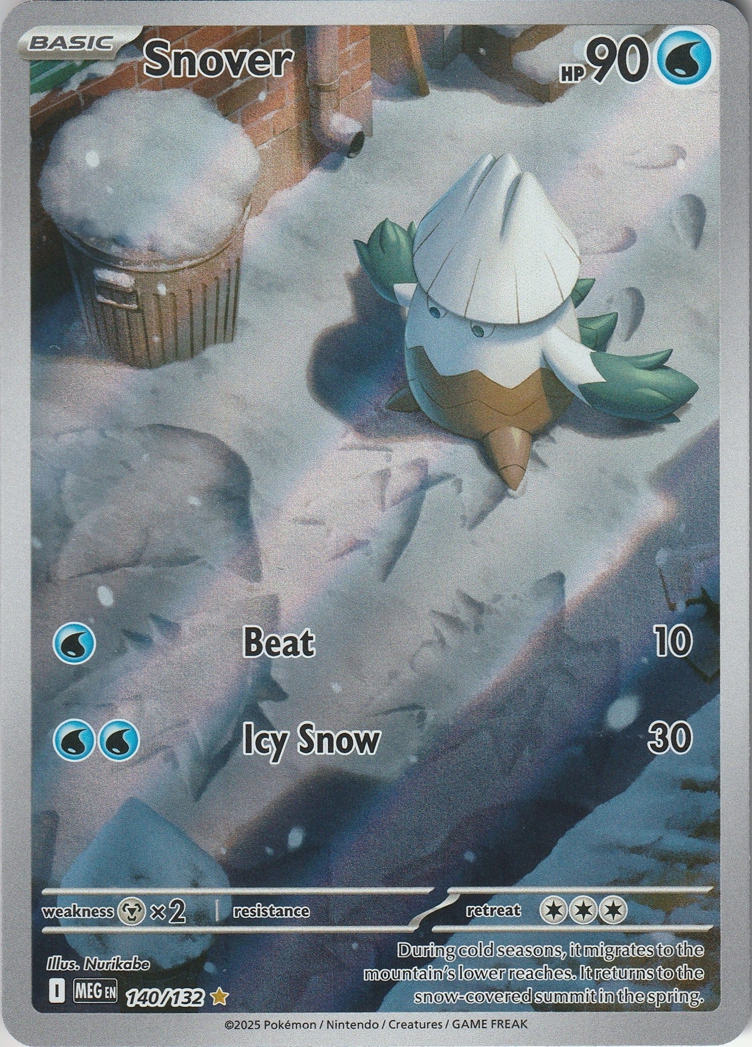 Pokemon TCG Snover 140/132 Mega Evolution Illustration Rare Near Mint 2025 Chrispy Collectables UK