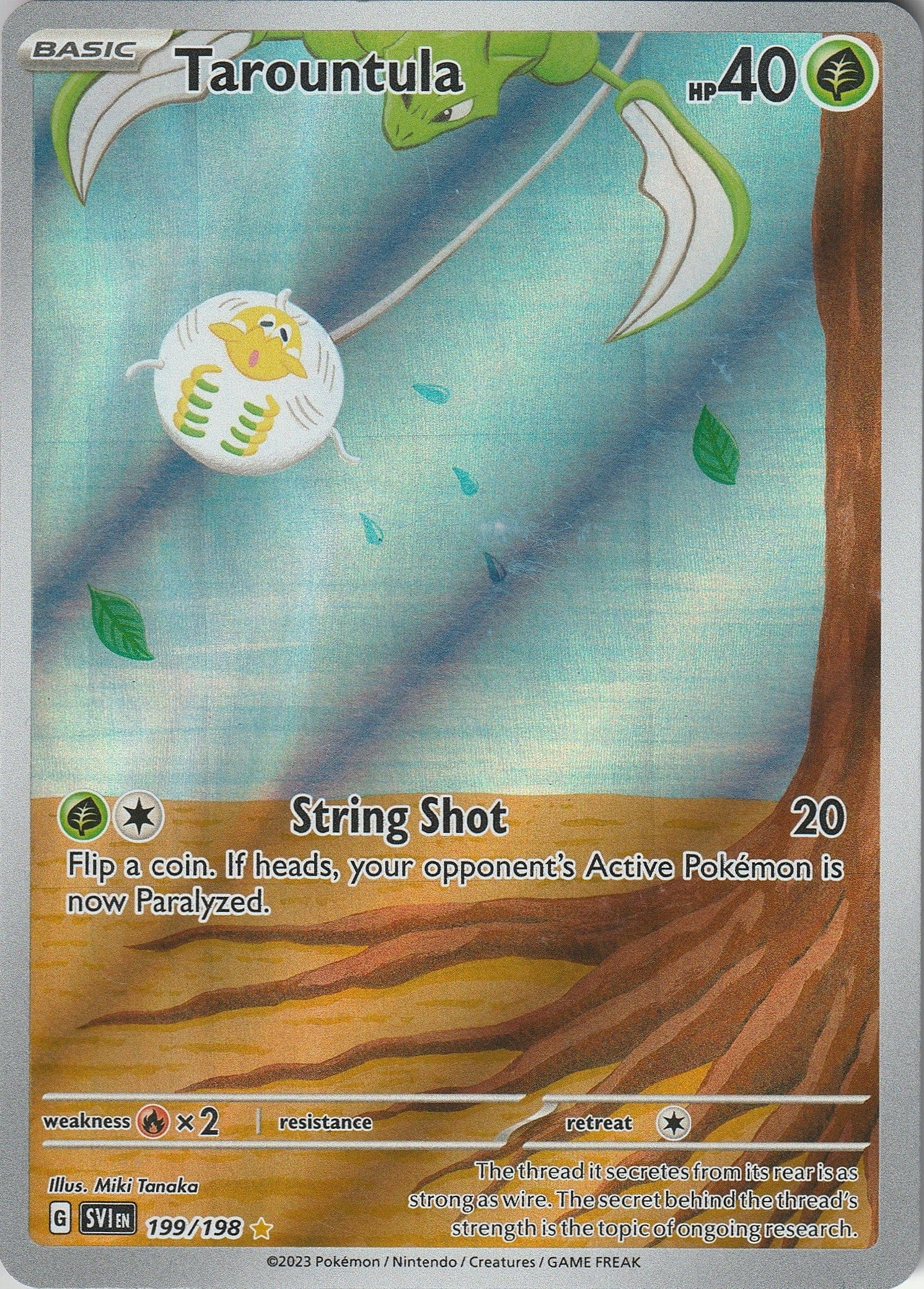 Pokemon TCG Tarountula 199/198 Scarlet & Violet Base Illustration Rare NM 2023 Chrispy Collectables 