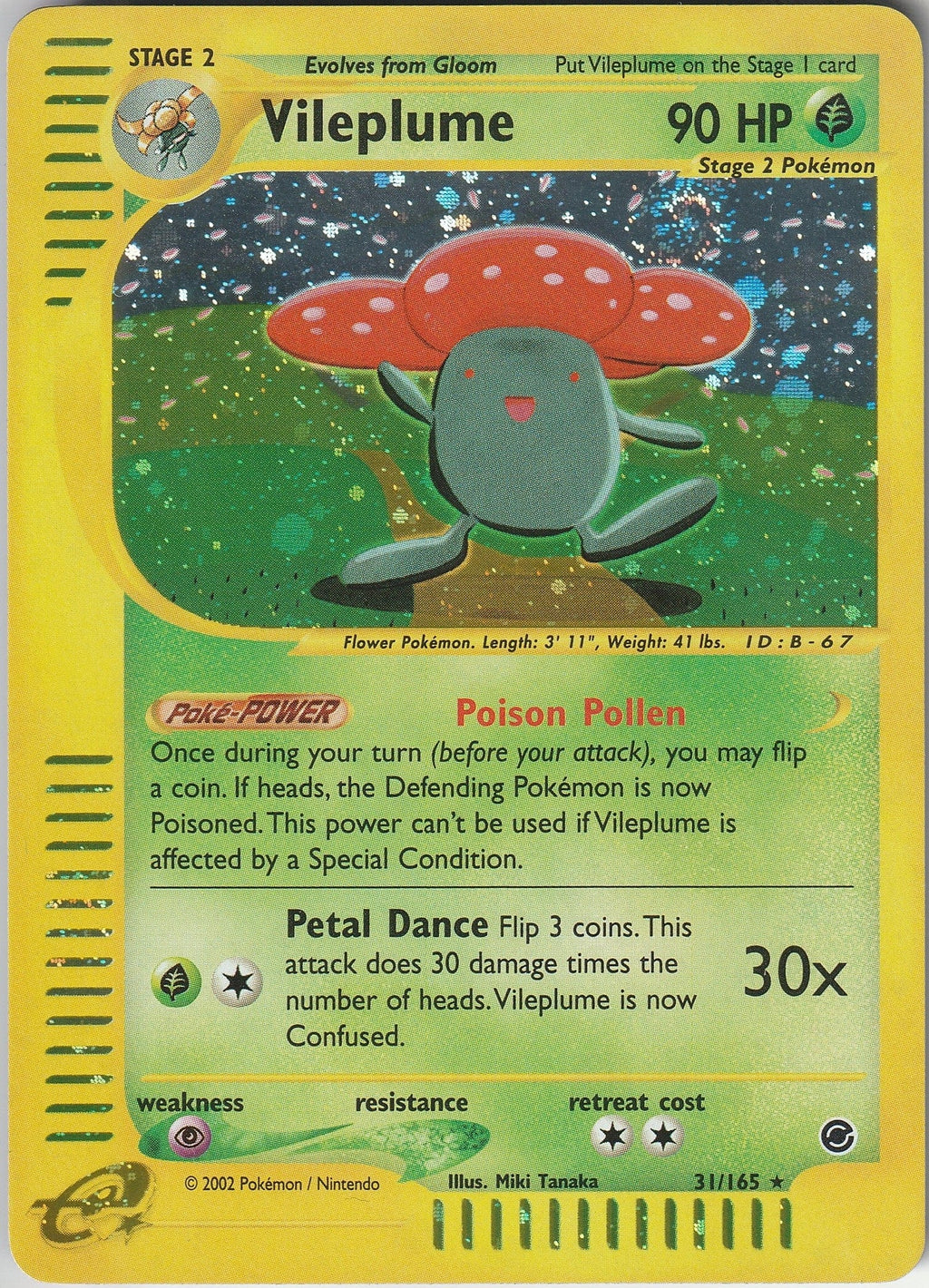 Pokemon TCG Vileplume Holo Rare 31/165 Expedition Base Set WOTC Vintage 2002 NM Chrispy Collectables UK
