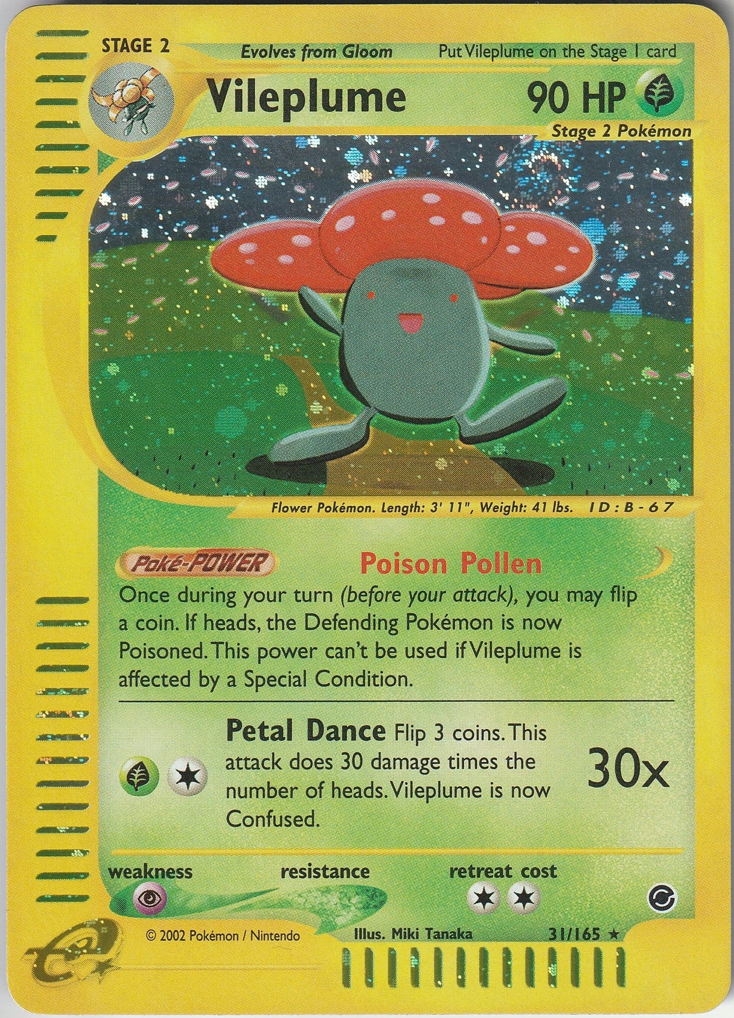 Pokemon TCG Vileplume Holo Rare 31/165 Expedition Base Set WOTC Vintage 2002 NM Chrispy Collectables UK
